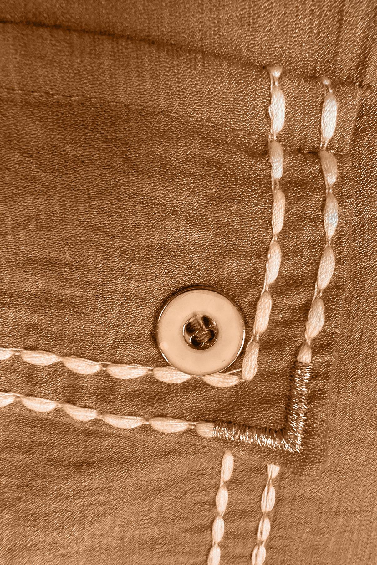 Tesettür giyim SARI DÜĞMELİ BELİ BÜZGÜLÜ CEPLİ TUNİK 43806