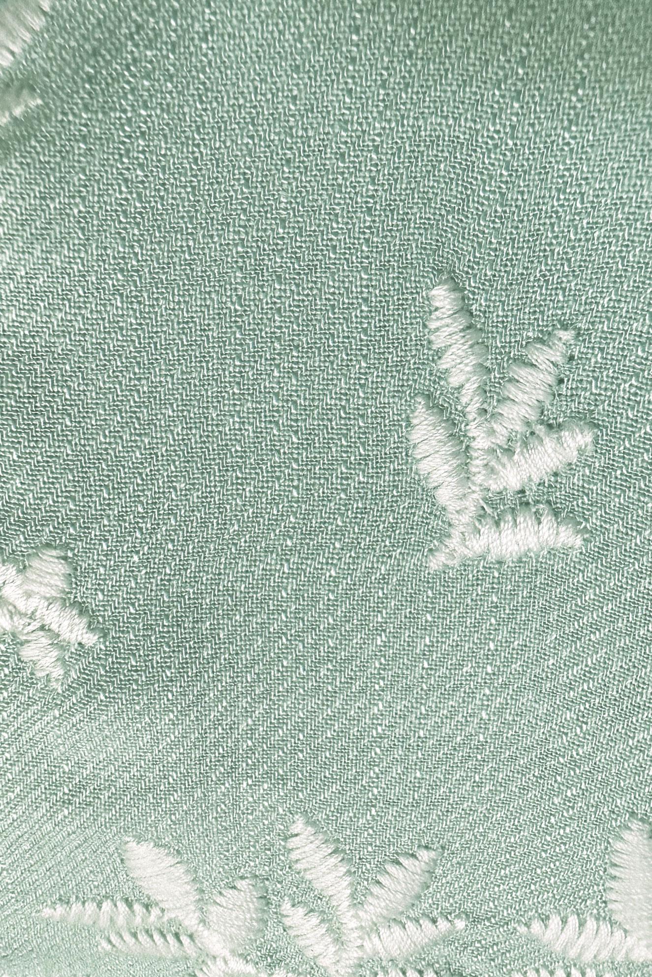 Tesettür giyim YEŞİL NAKIŞ DETAYLI DÜĞMELİ TUNİK 43807