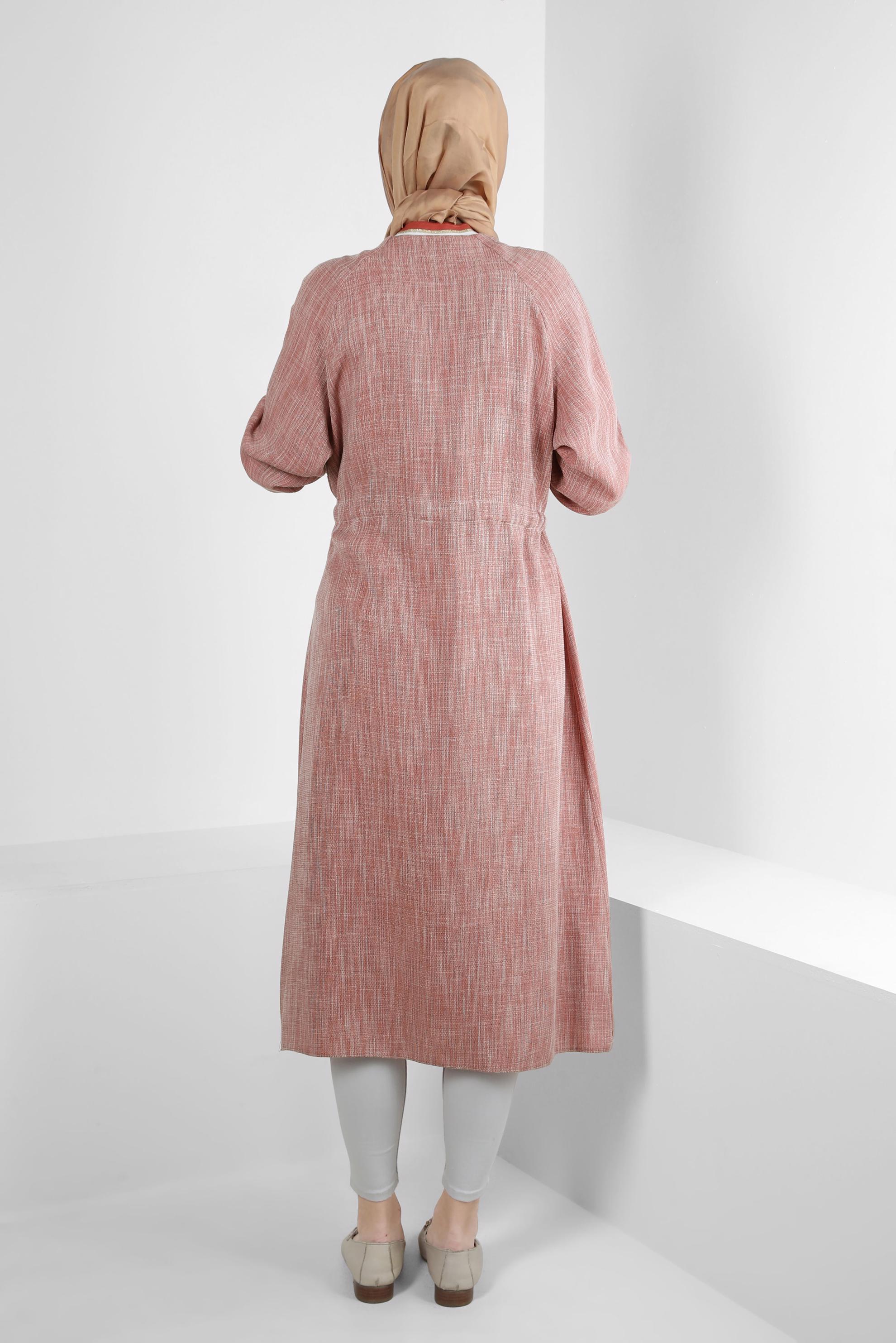 Vêtements hijab ORANGE TUNIQUE TAILLE SMOCKING AVEC POIGNETS ÉLASTIQUE 43813