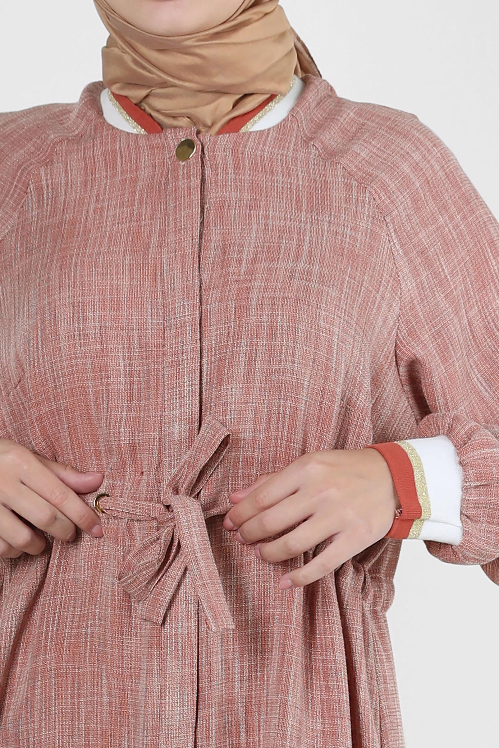 Vêtements hijab ORANGE TUNIQUE TAILLE SMOCKING AVEC POIGNETS ÉLASTIQUE 43813