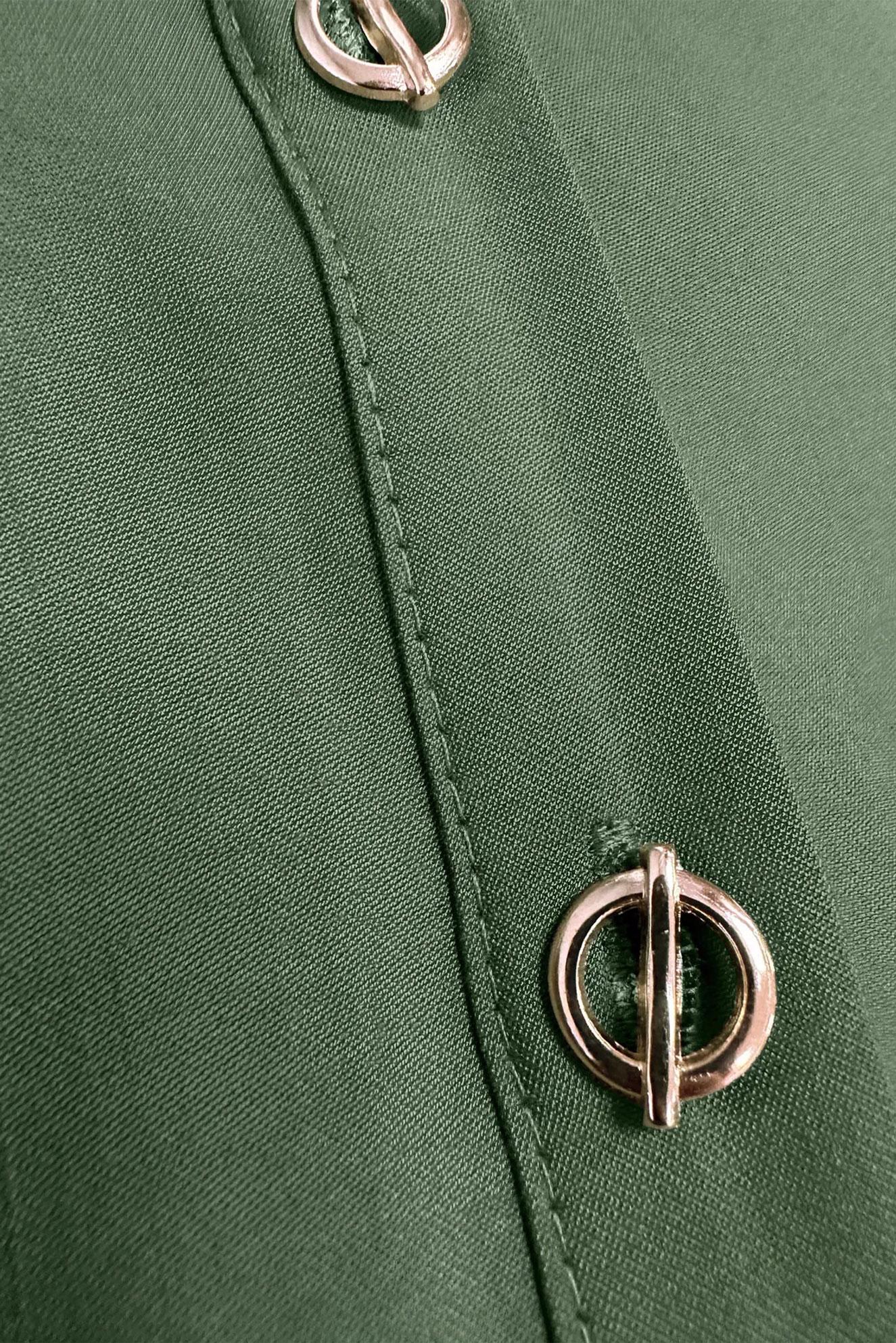 Tesettür giyim HAKİ KAPÜŞONU BÜZMELİ DÜĞMELİ TUNİK 43814