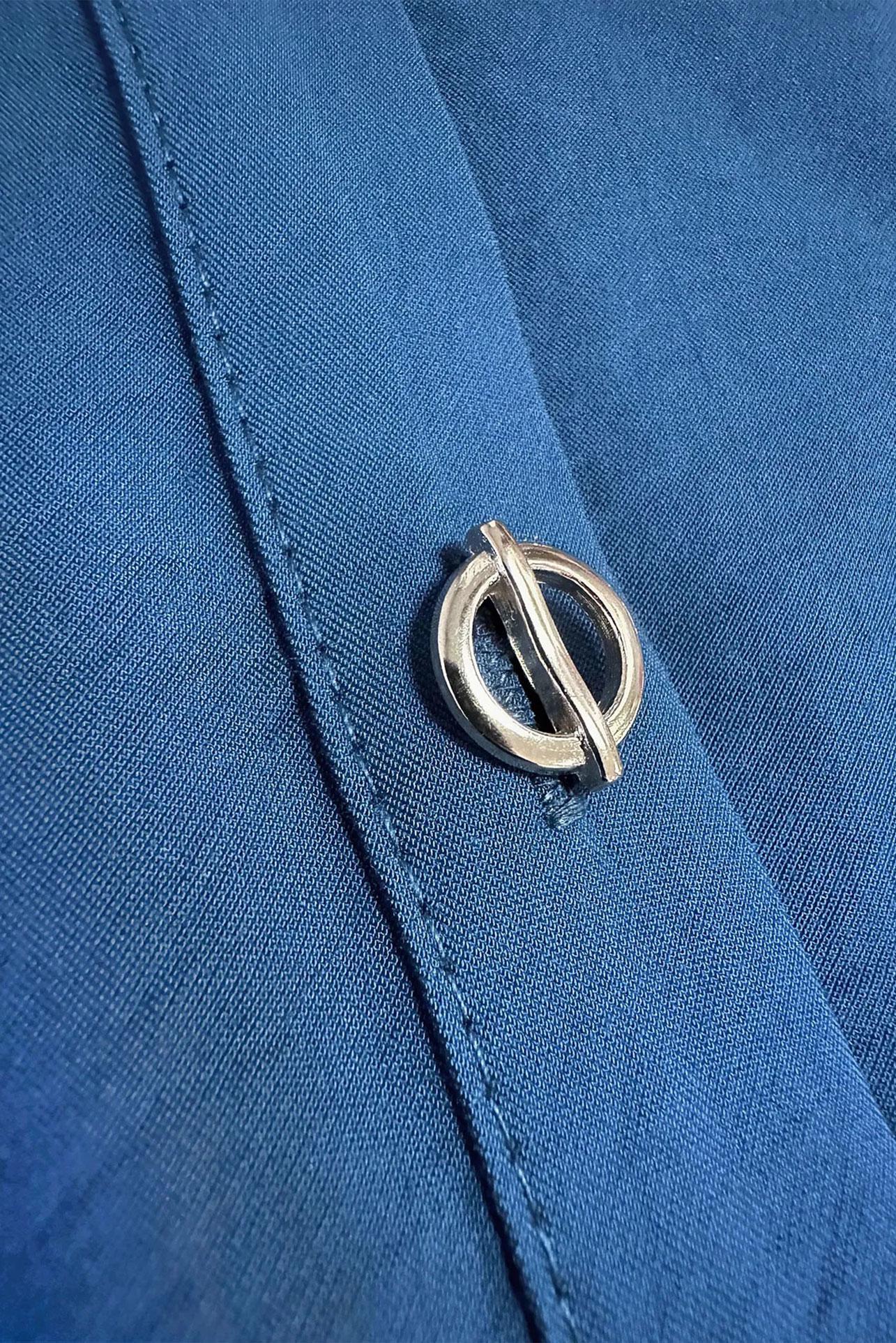 Tesettür giyim LACİVERT KAPÜŞONU BÜZMELİ DÜĞMELİ TUNİK 43814