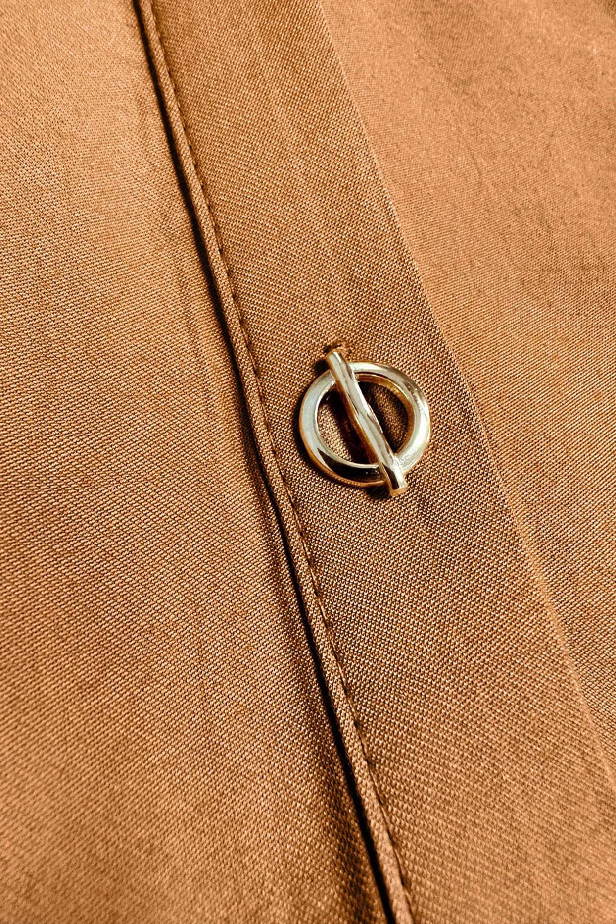 Tesettür giyim SARI KAPÜŞONU BÜZMELİ DÜĞMELİ TUNİK 43814