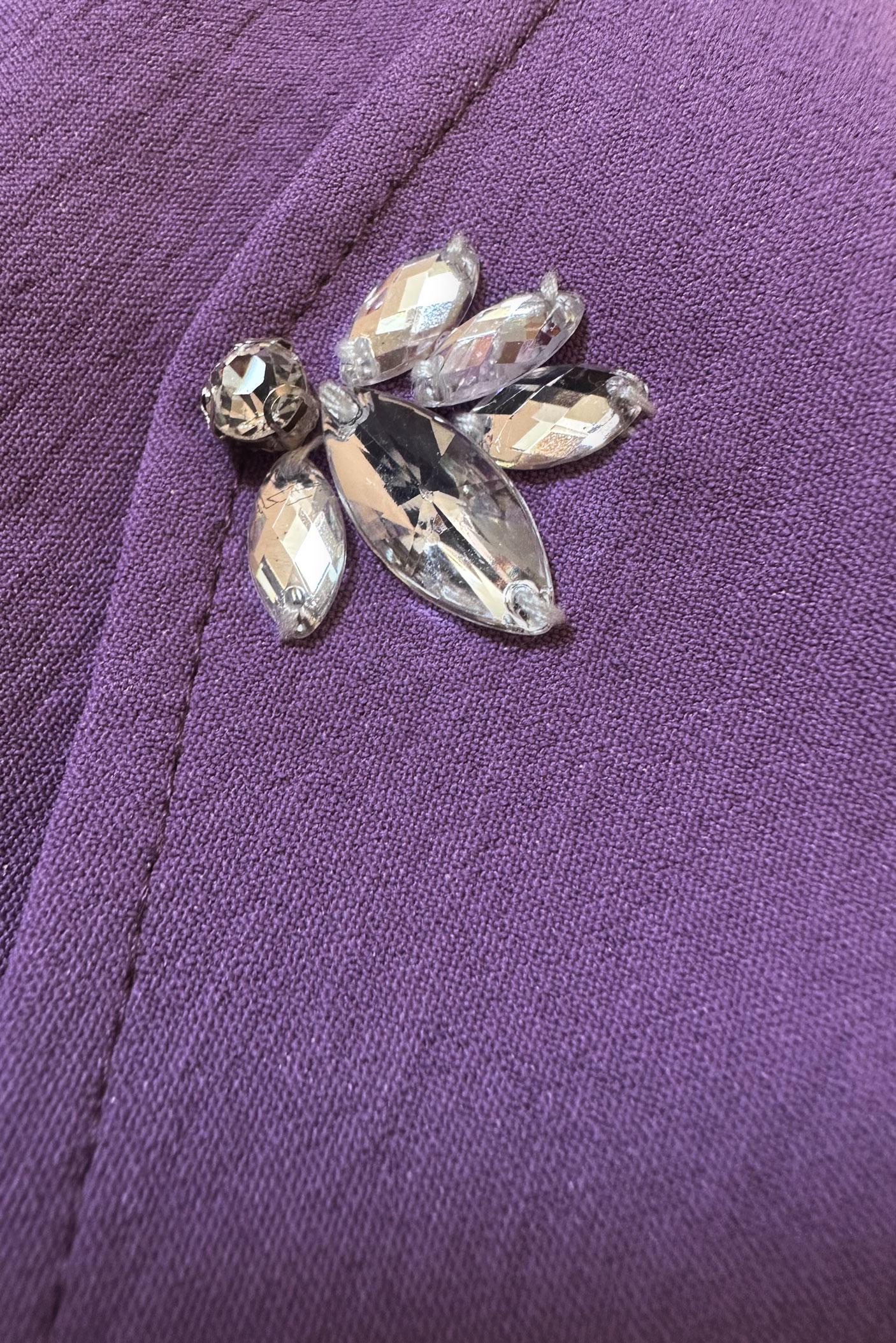 Tesettür giyim MOR GÖMLEK YAKA TAŞ DETAYLI TUNİK 43815