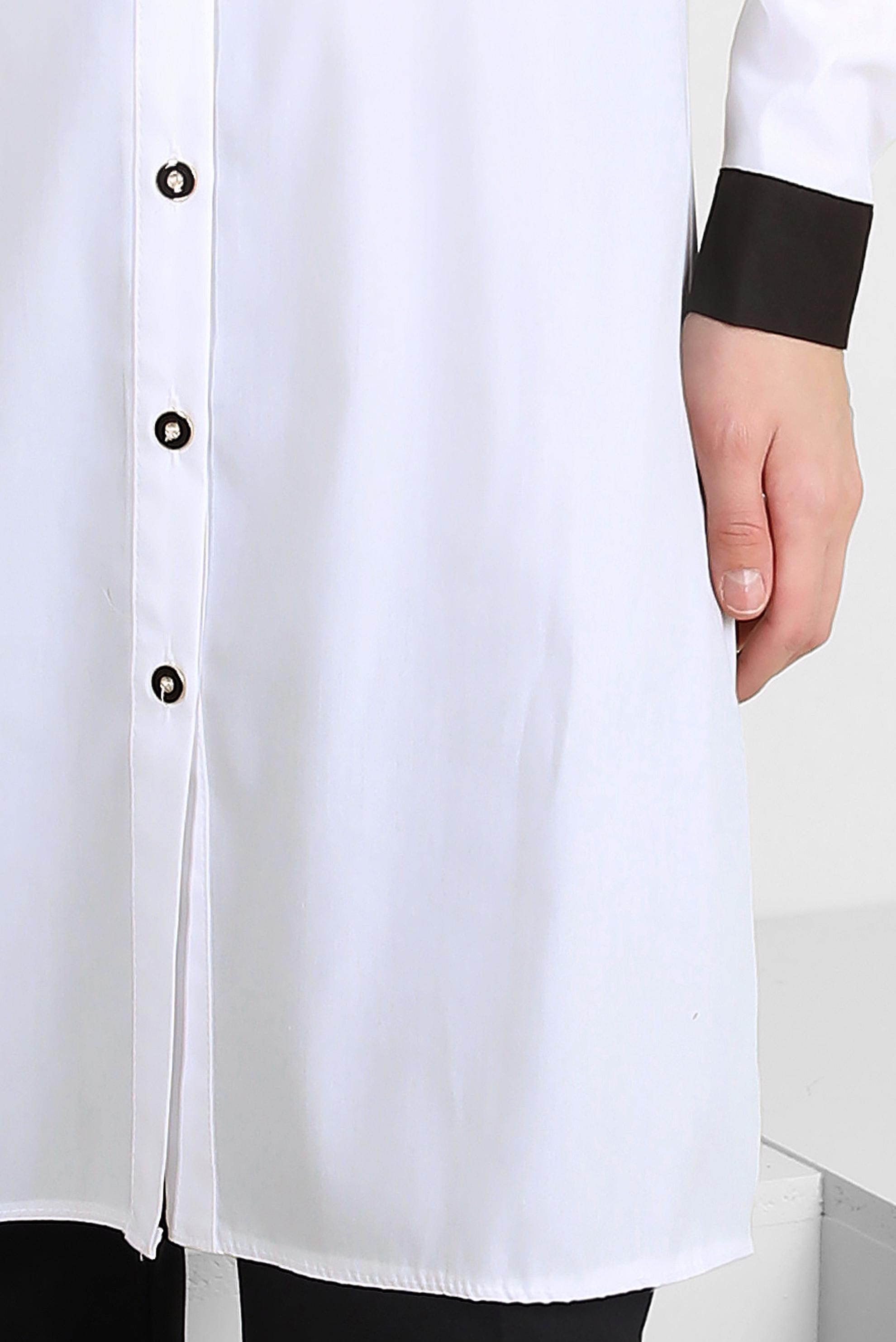 Tesettür giyim BEYAZ YAKA DETAYLI GÖMLEK TUNİK 43817