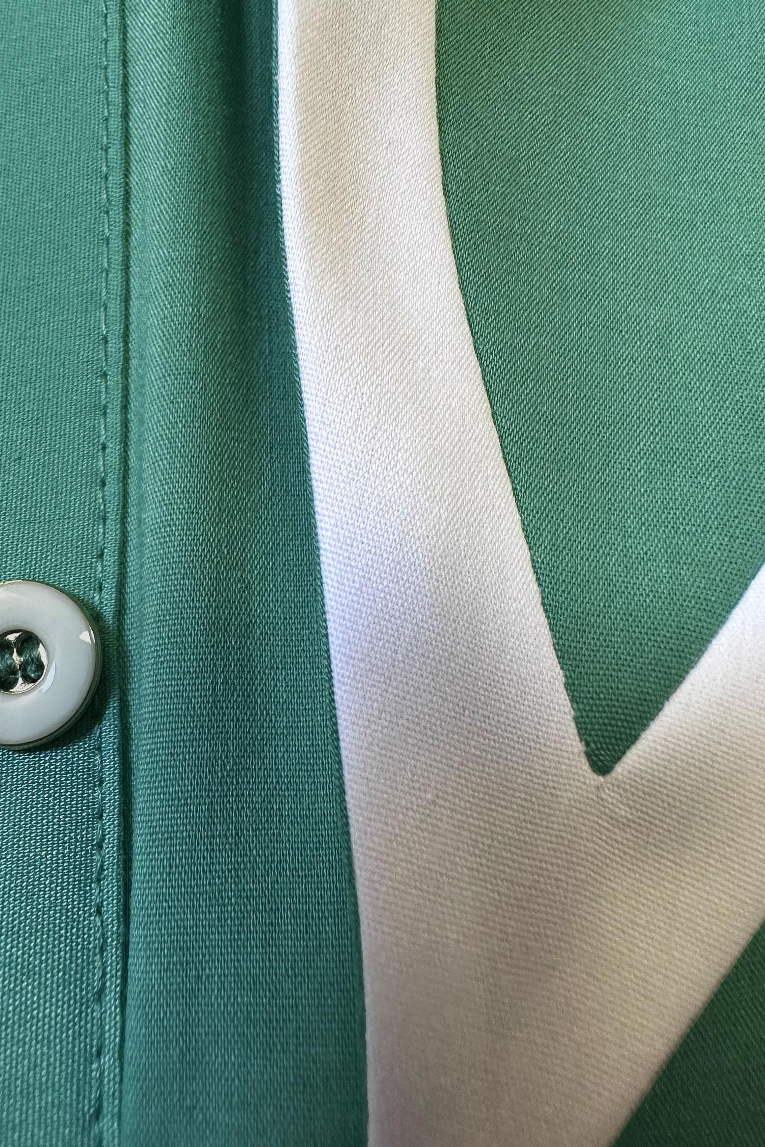 Tesettür giyim YEŞİL YAKA DETAYLI GÖMLEK TUNİK 43817