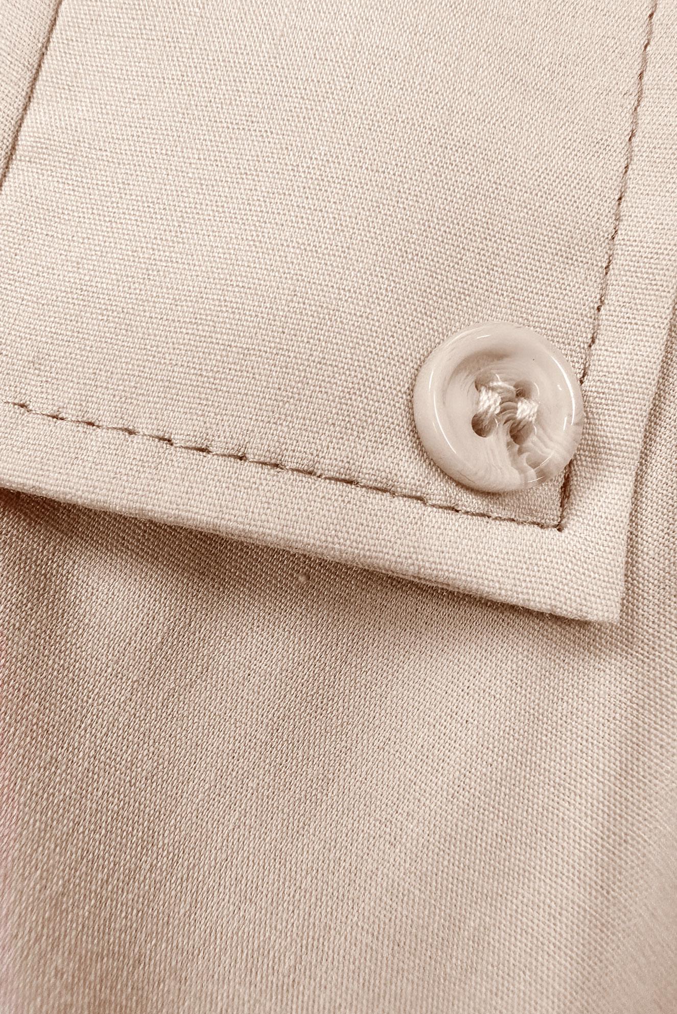 Tesettür giyim BEJ GÖMLEK YAKA DÜĞMELİ TUNİK 43826