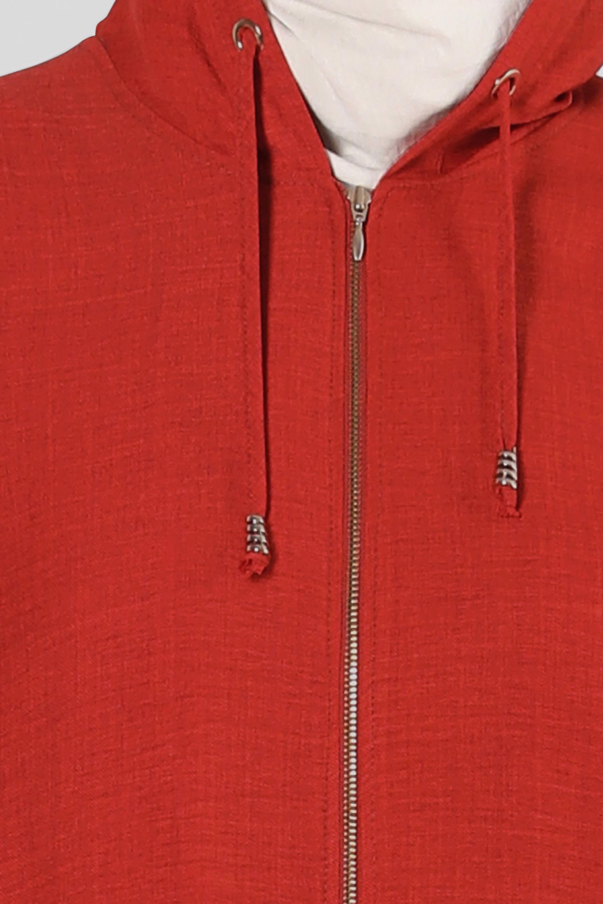 Tesettür giyim TURUNCU KAPÜŞONLU ARKASI BAĞLAMA DETAYLI KAP 43830