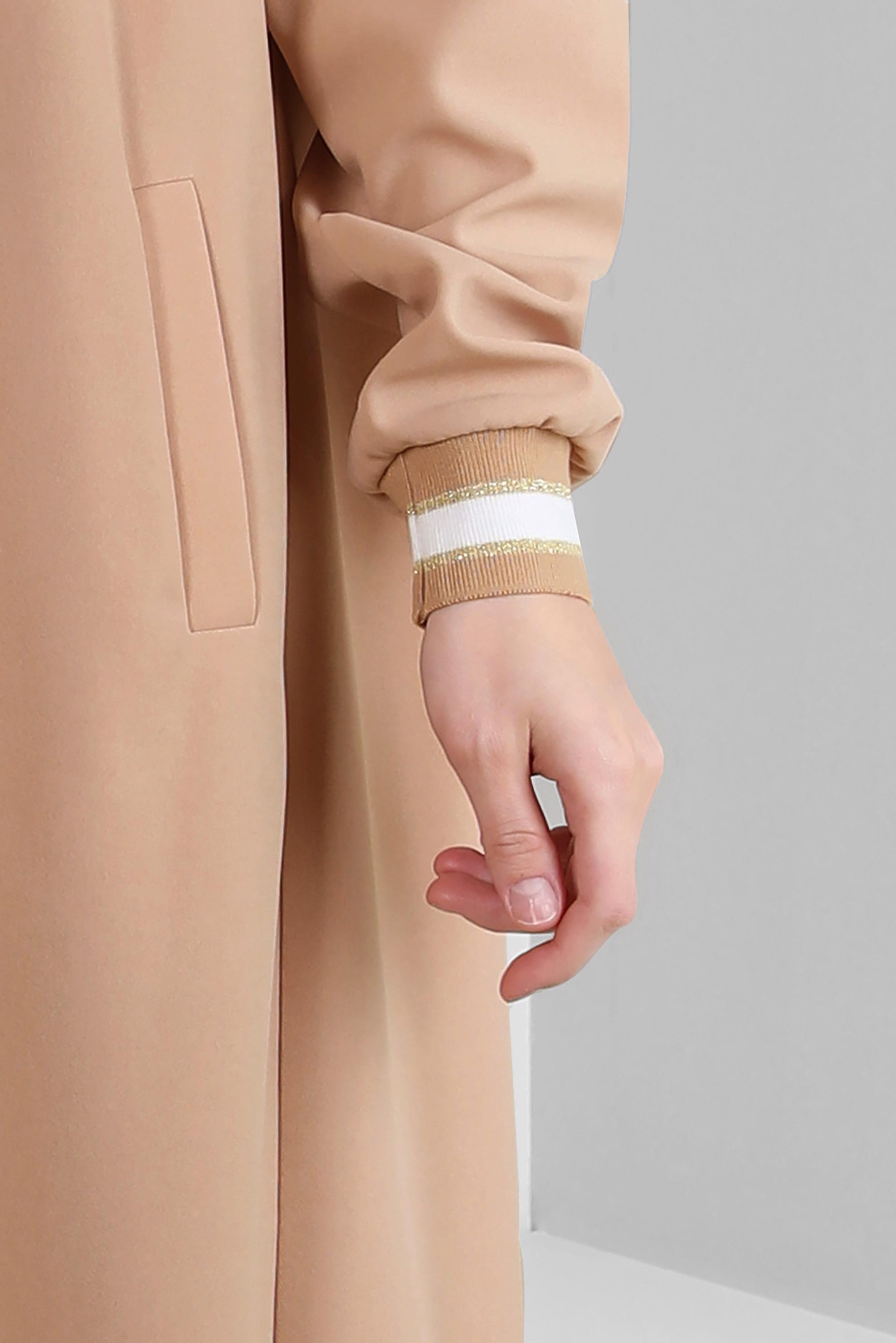 Tesettür giyim KAHVE KAPÜŞONLU MANŞETLERİ LASTİKLİ TUNİK 43833