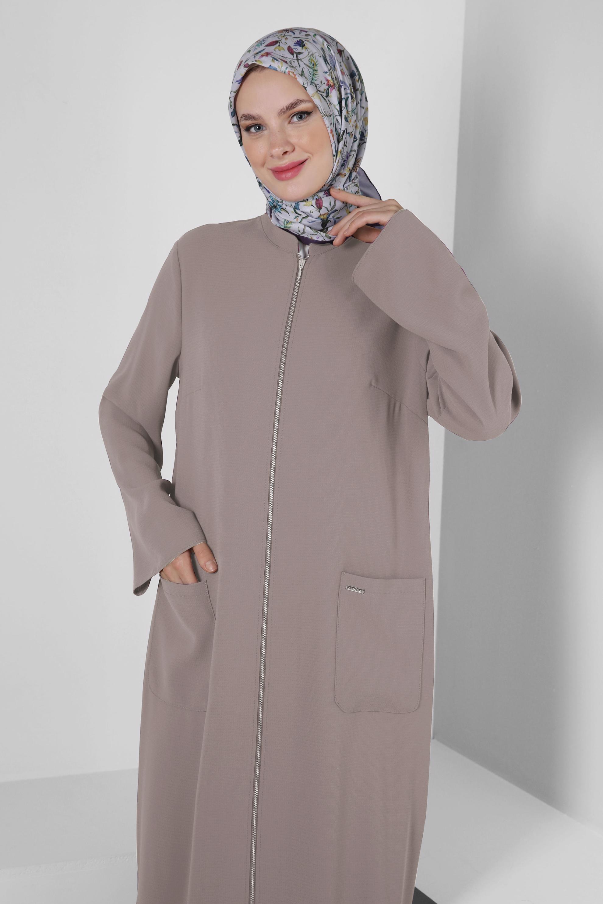 Vêtements hijab POUDRE TUNIQUE ZIPPÉE AVEC POCHE 43834