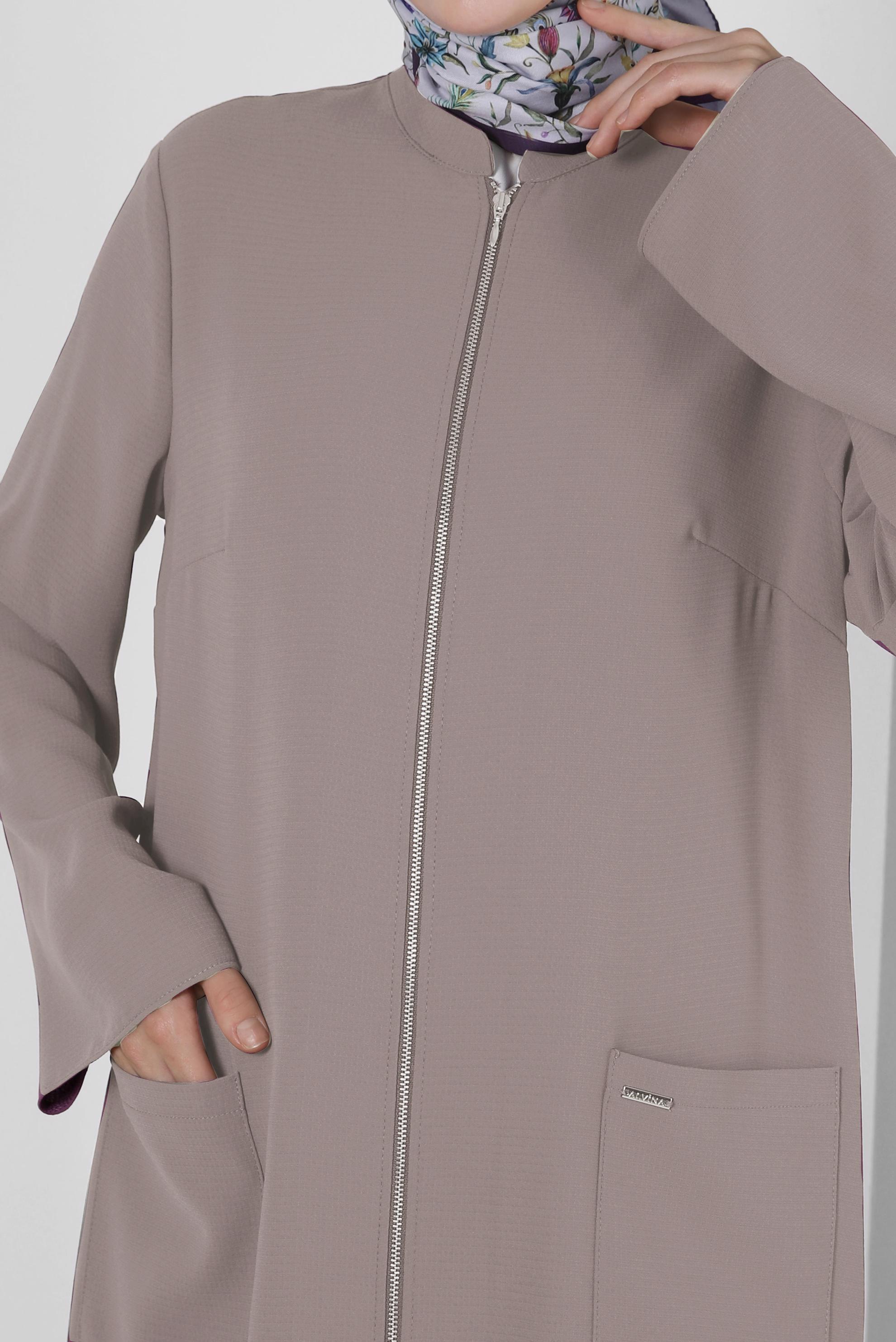 Vêtements hijab POUDRE TUNIQUE ZIPPÉE AVEC POCHE 43834
