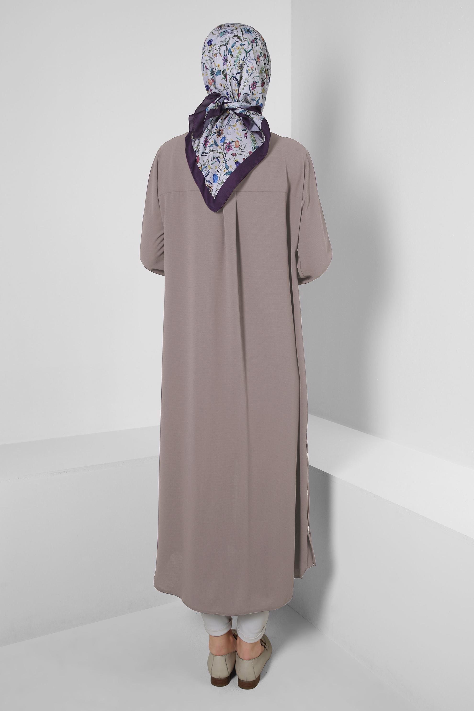 Vêtements hijab POUDRE TUNIQUE ZIPPÉE AVEC POCHE 43834