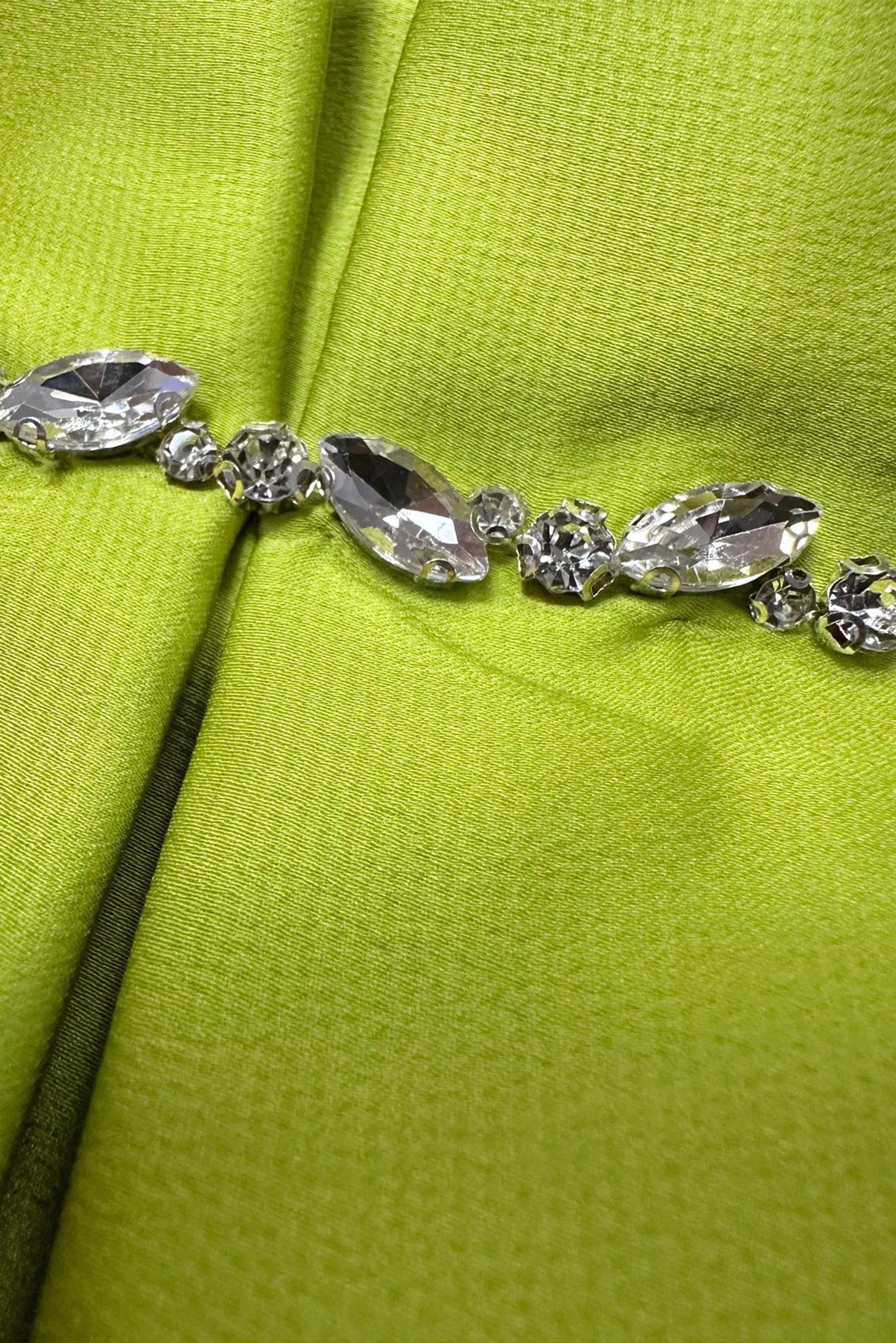 Tesettür giyim YEŞİL FIRFIR DETAYLI TAŞLI SATEN TUNİK 43838