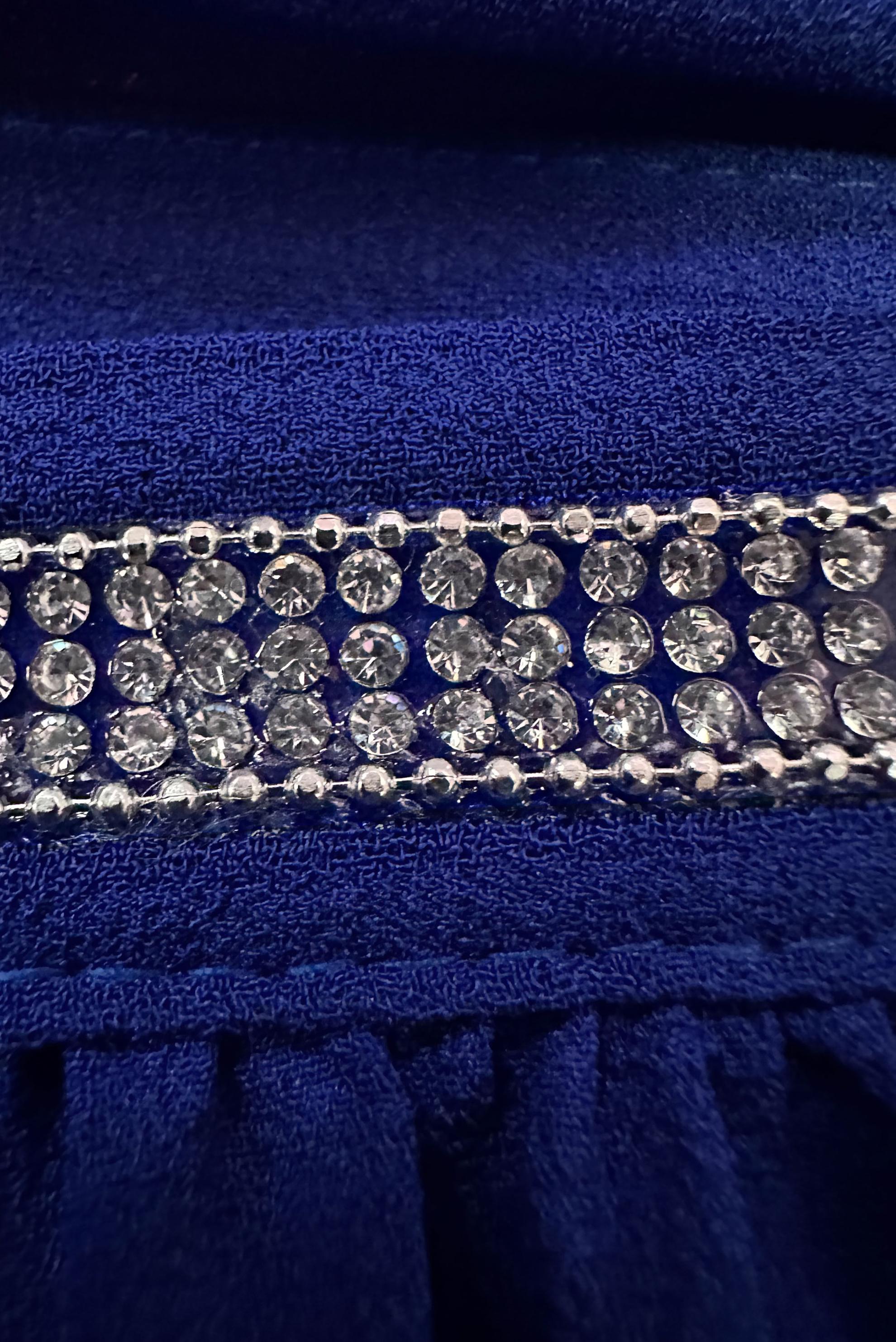 Tesettür giyim LACİVERT TAŞ ŞERİTLİ FIRFIR DETAYLI TUNİK 43856