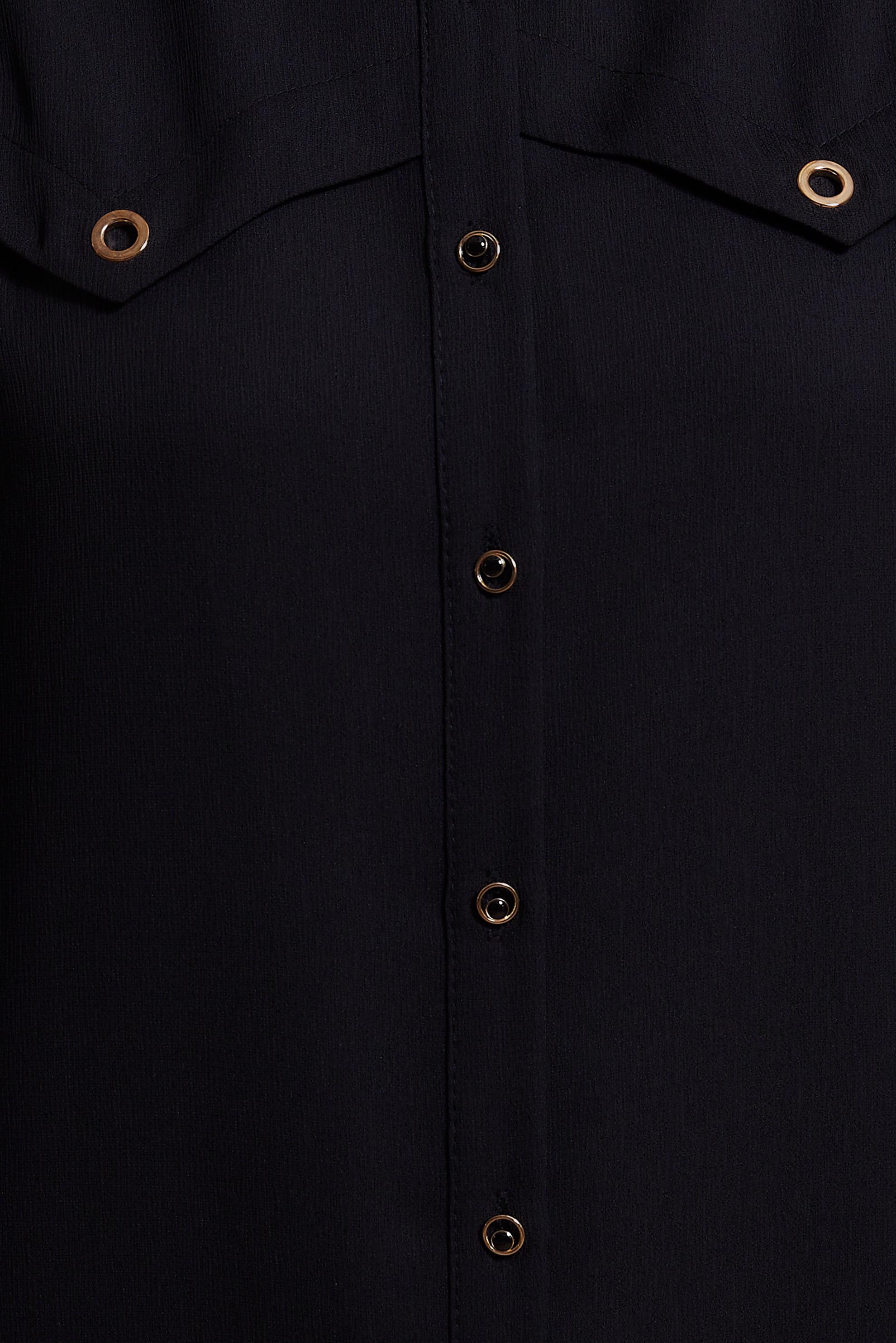 Tesettür giyim SİYAH GÖMLEK YAKA UZUN TUNİK 43860