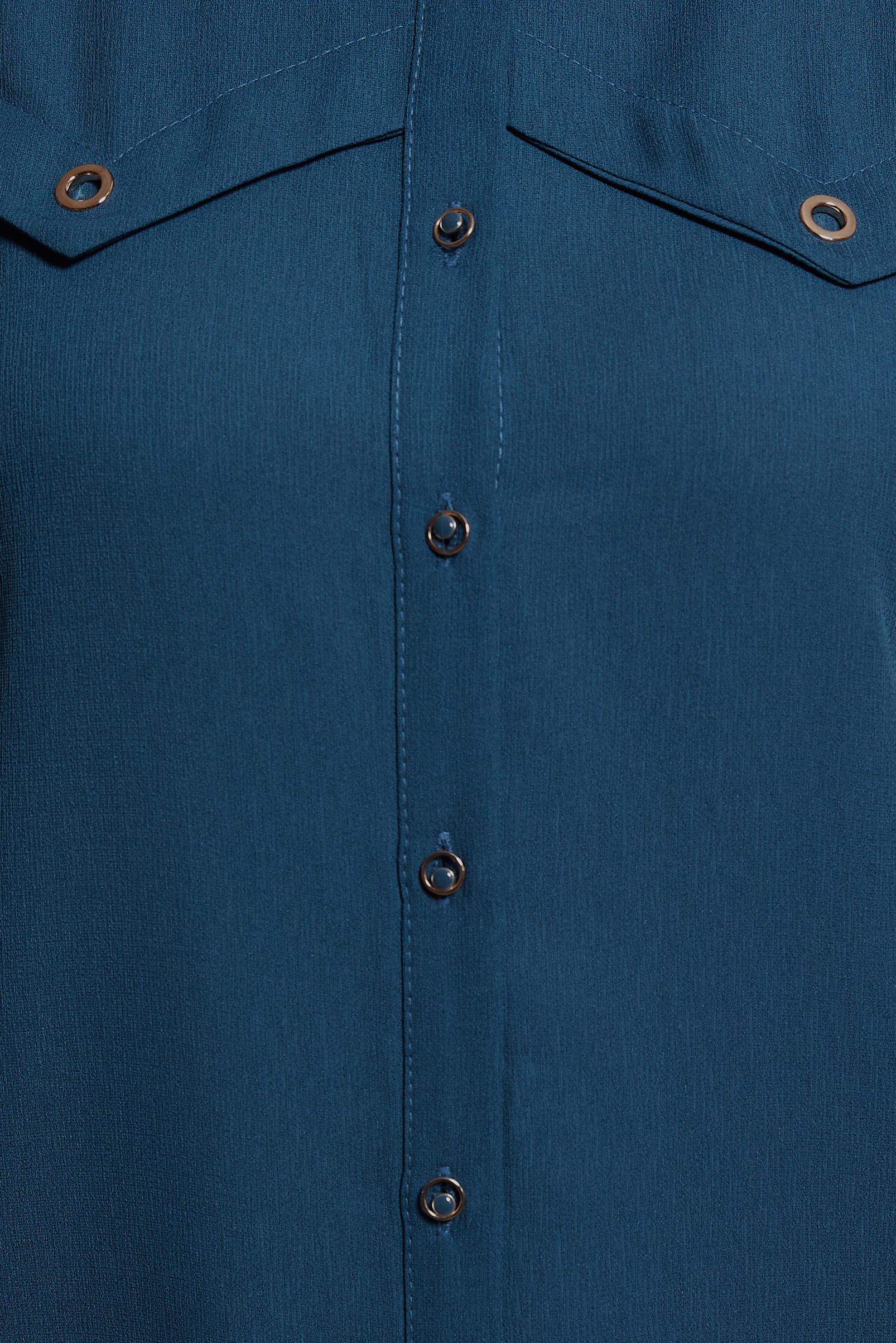 Tesettür giyim LACİVERT GÖMLEK YAKA UZUN TUNİK 43860