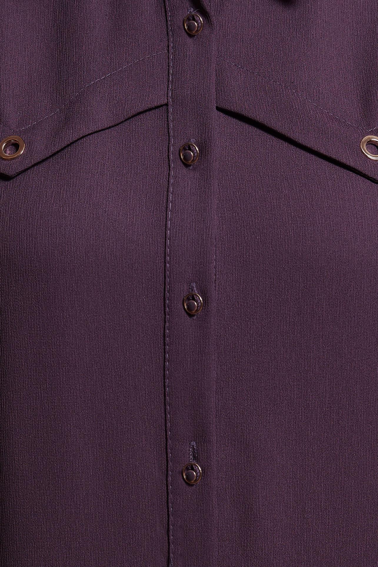 Tesettür giyim MOR GÖMLEK YAKA UZUN TUNİK 43860