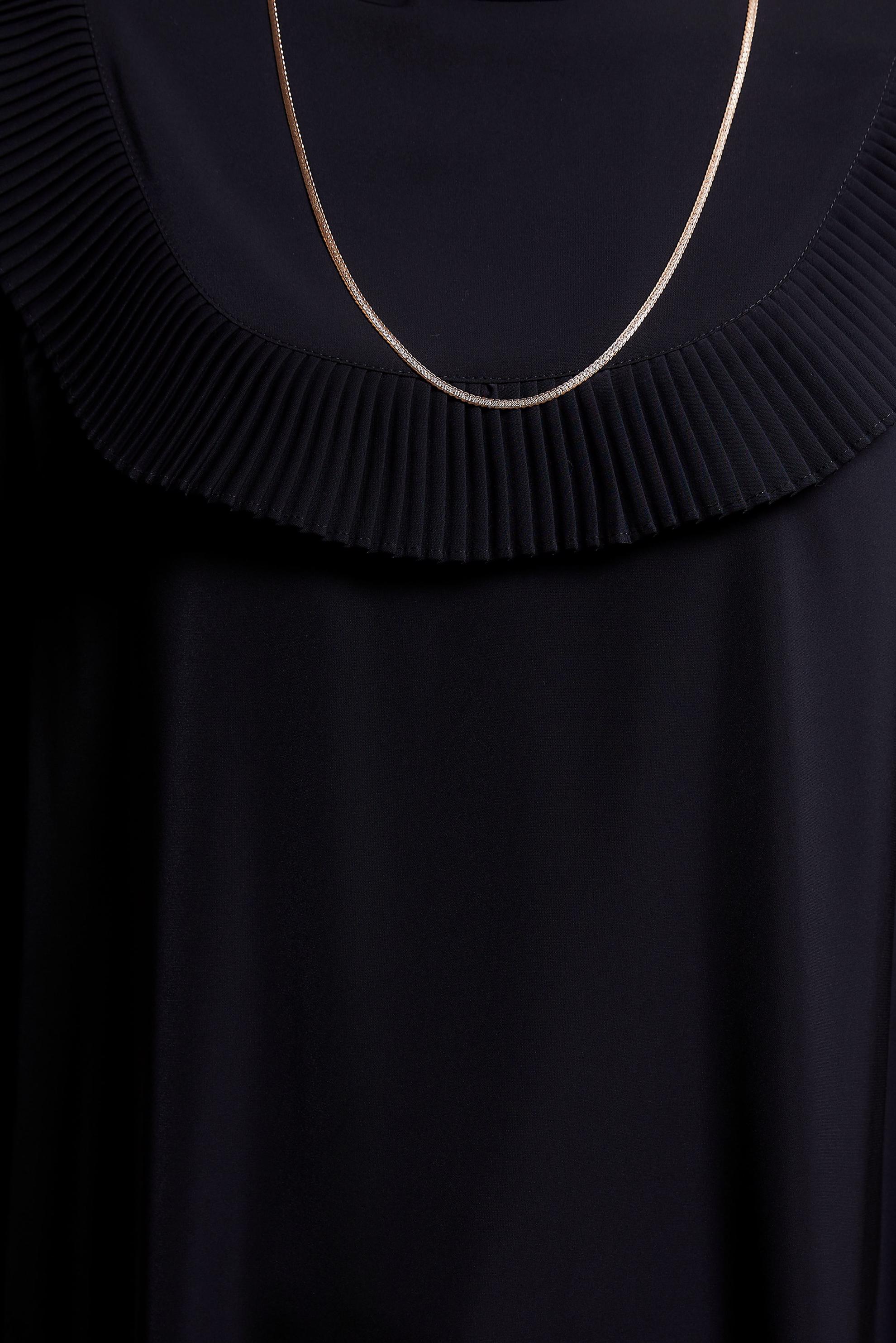 Tesettür giyim SİYAH PİLİSE DETAYLI TUNİK 43889