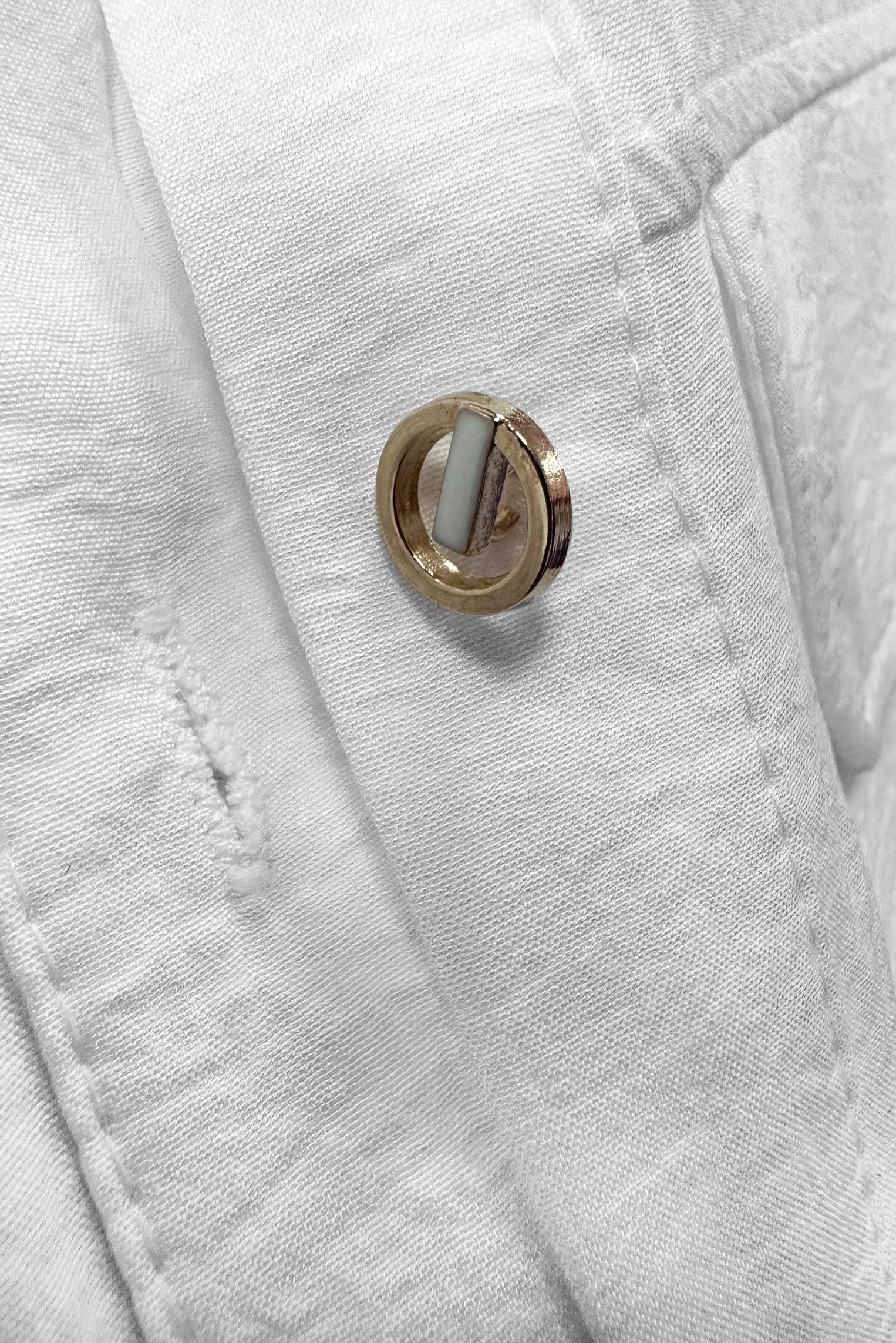 Tesettür giyim BEYAZ BELİ BÜZGÜLÜ DÜĞMELİ TUNİK 43890