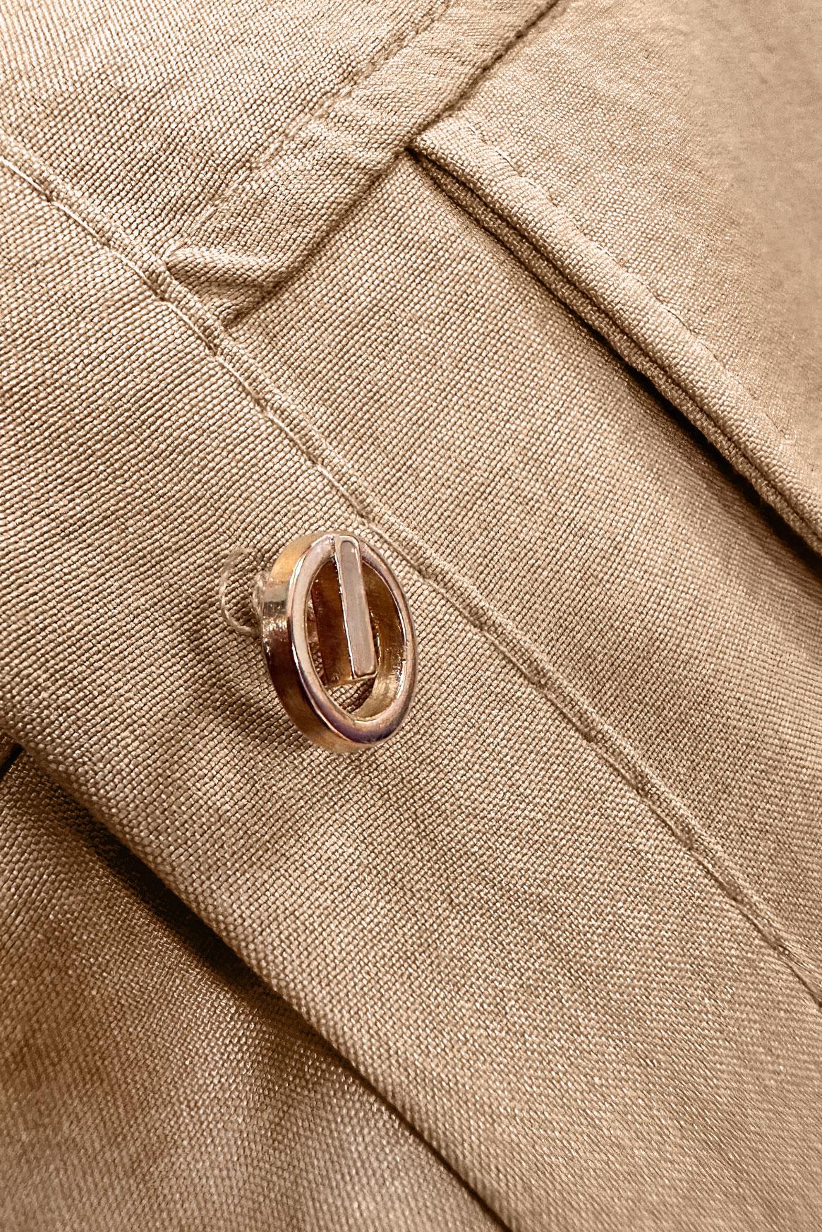 Tesettür giyim KAHVE BELİ BÜZGÜLÜ DÜĞMELİ TUNİK 43890