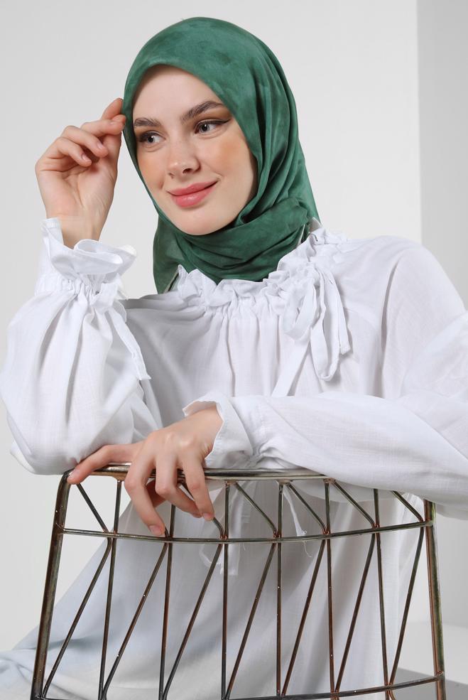 Tesettür giyim  BÜZGÜLÜ BAĞLAMA DETAYLI TUNİK 43891 - ALVİNA