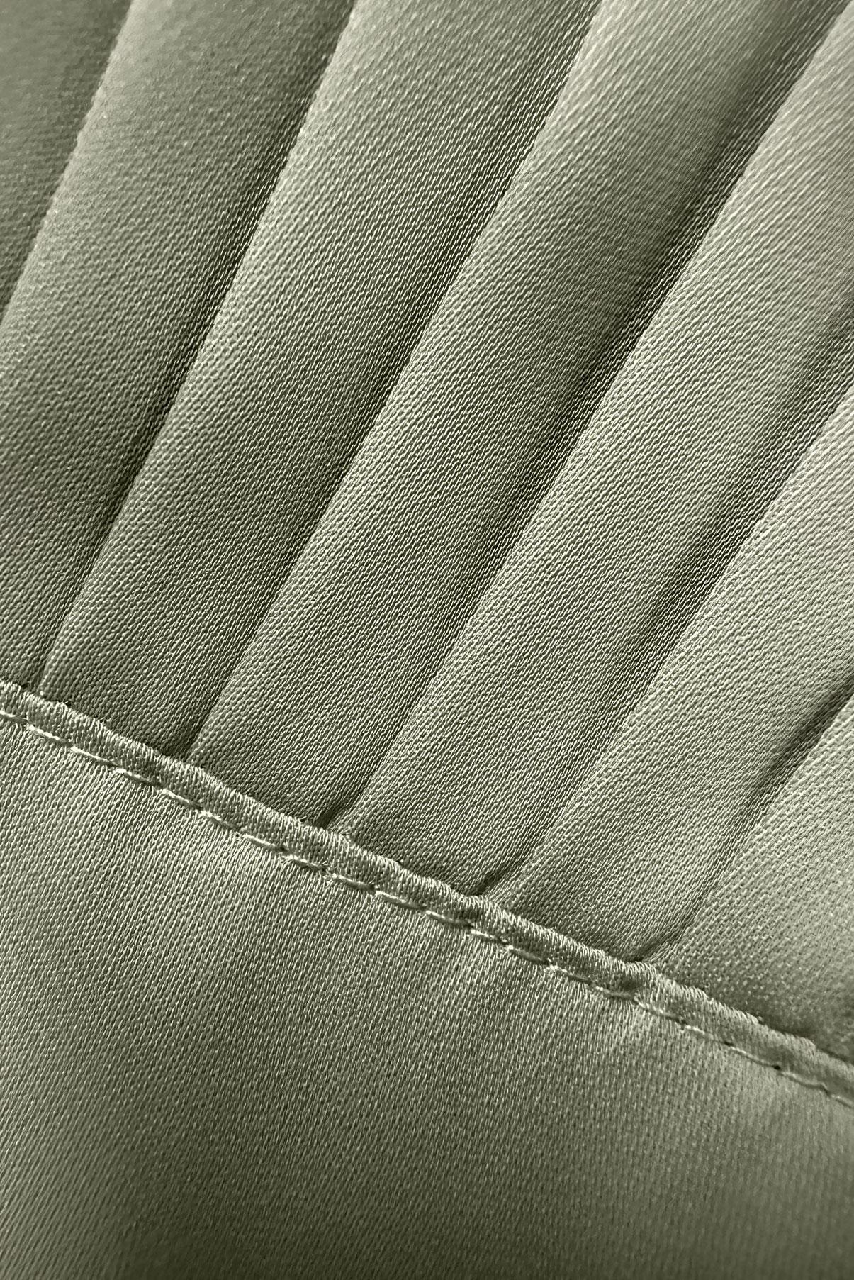 Tesettür giyim HAKİ MANŞETLERİ DÜĞMELİ FIRFIR DETAYLI TUNİK 43895