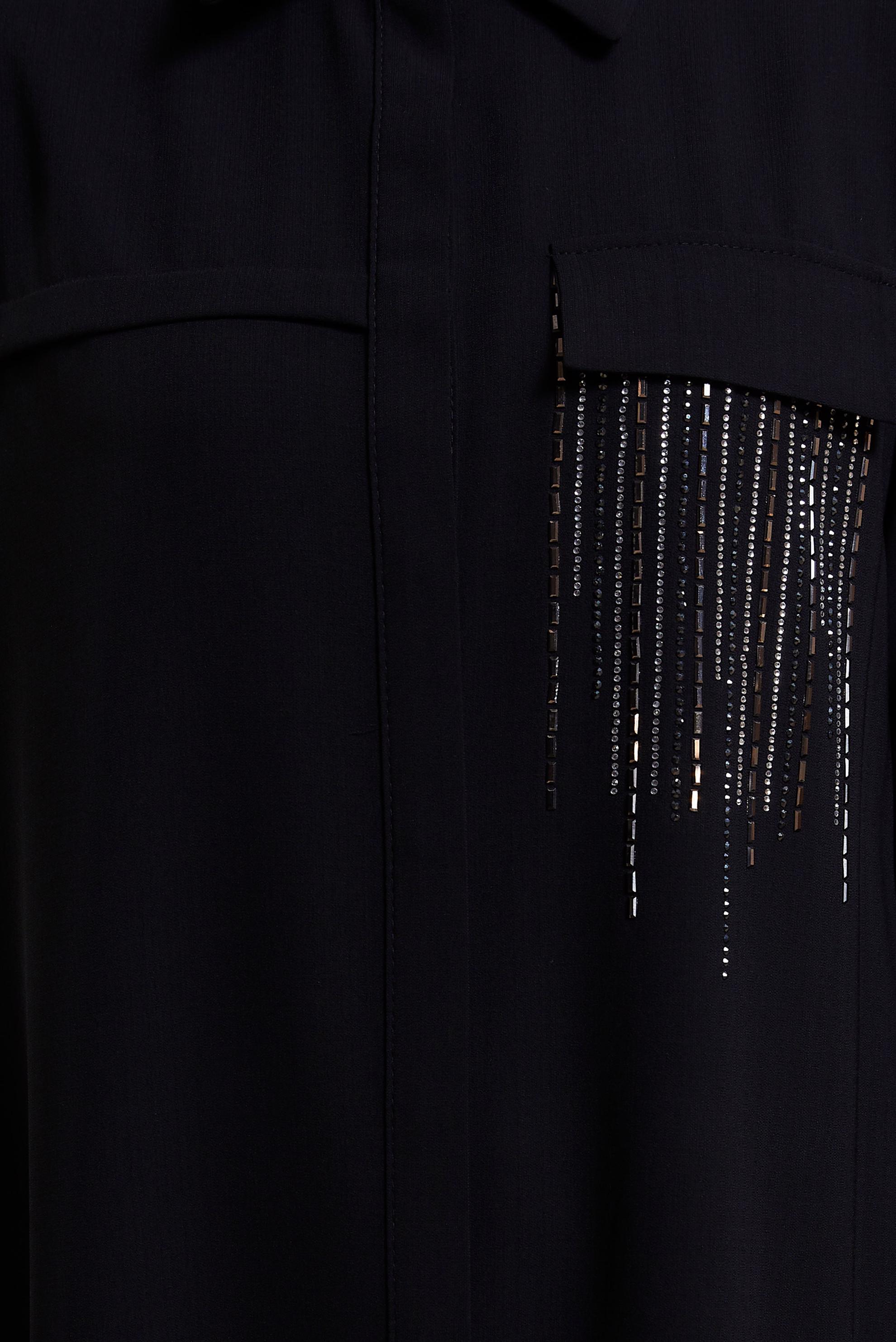 Tesettür giyim SİYAH TAŞ DETAYLI UZUN TUNİK 43906