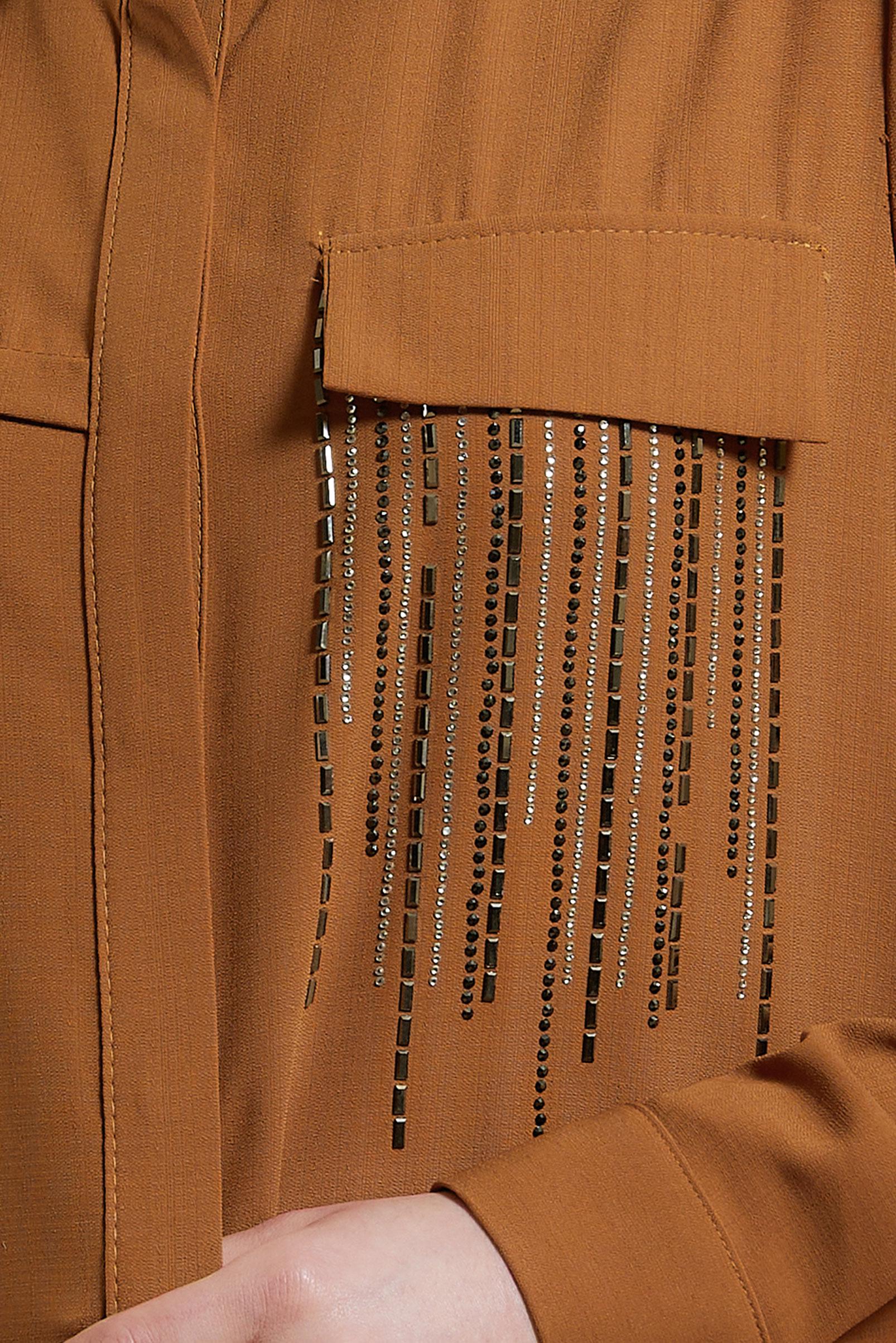 Tesettür giyim SARI TAŞ DETAYLI UZUN TUNİK 43906