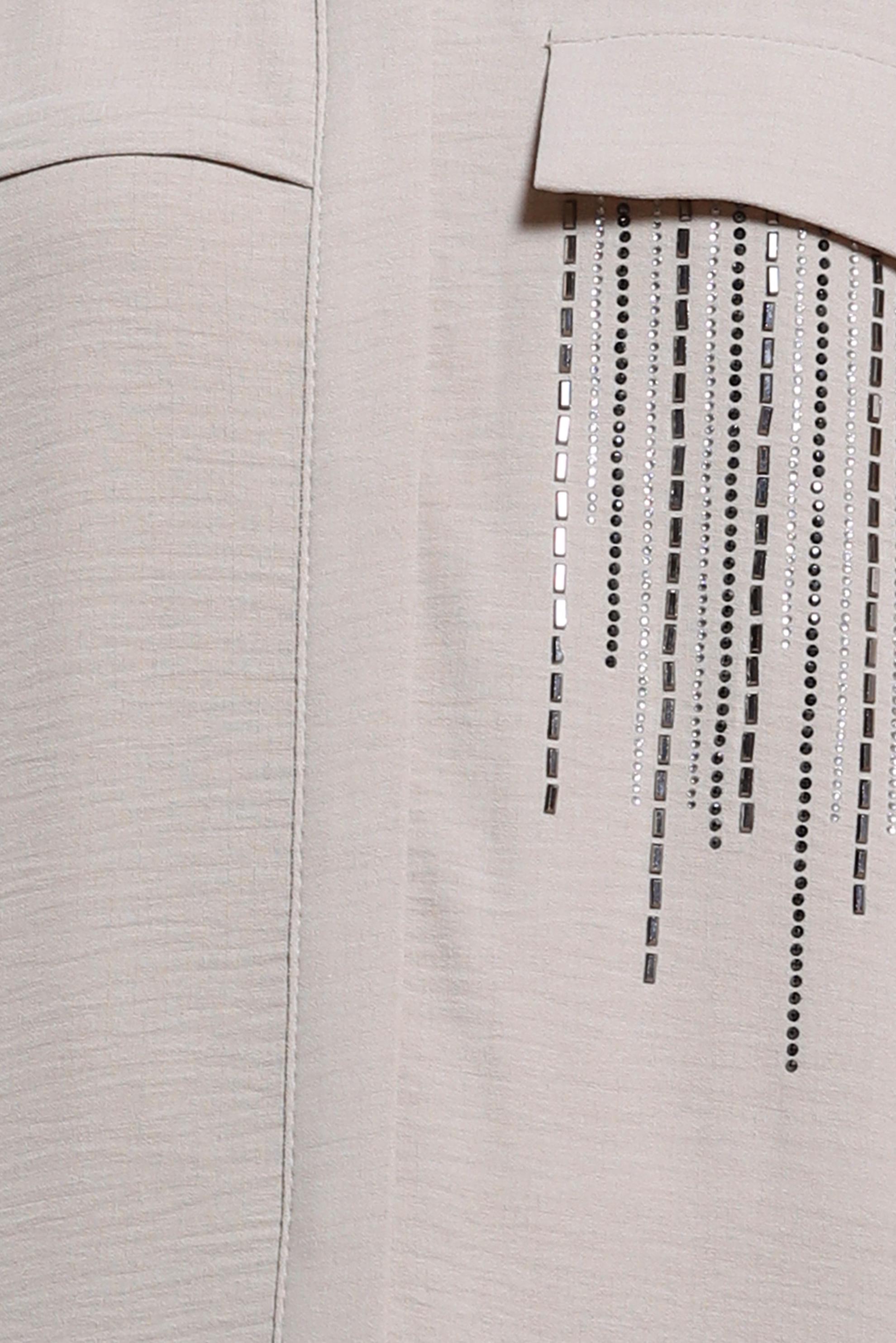 Tesettür giyim BEJ TAŞ DETAYLI UZUN TUNİK 43906