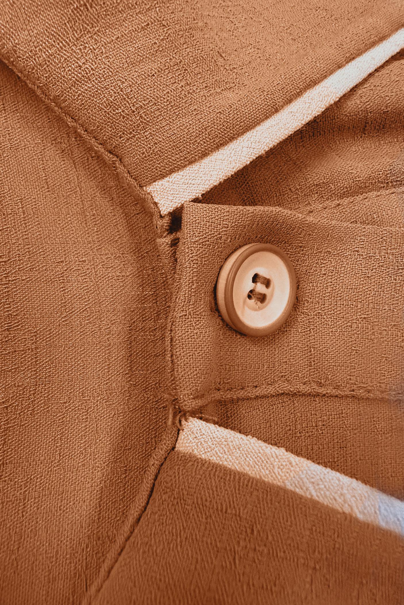 Tesettür giyim TURUNCU YAKA DETAYLI KEMERLİ CEPLİ TUNİK 43907