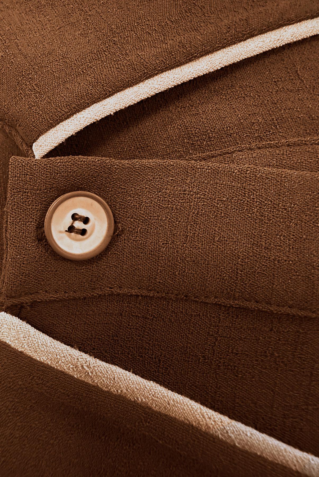 Tesettür giyim KAHVE YAKA DETAYLI KEMERLİ CEPLİ TUNİK 43907