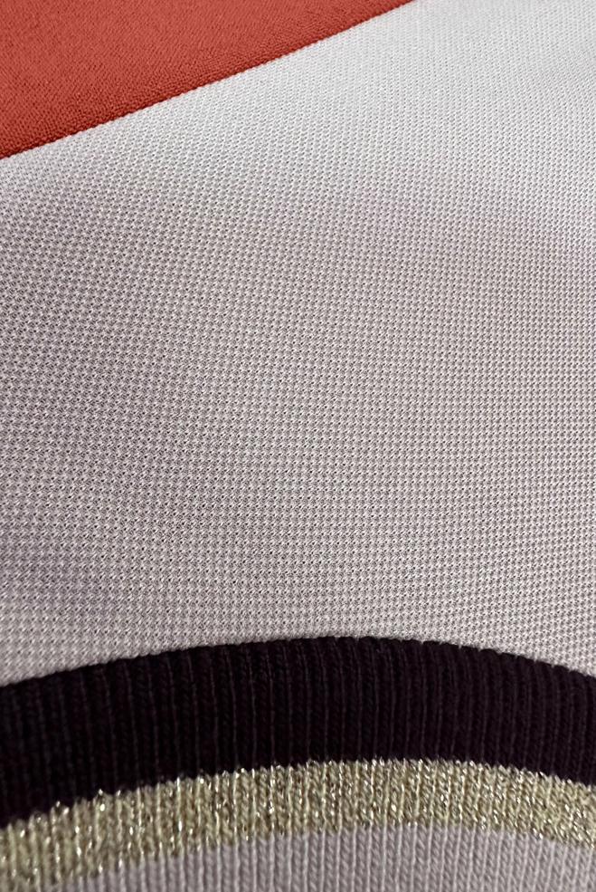 Tesettür giyim TURUNCU MANŞETLERİ LASTİKLİ İKİ RENKLİ TUNİK 43914 - ALVİNA