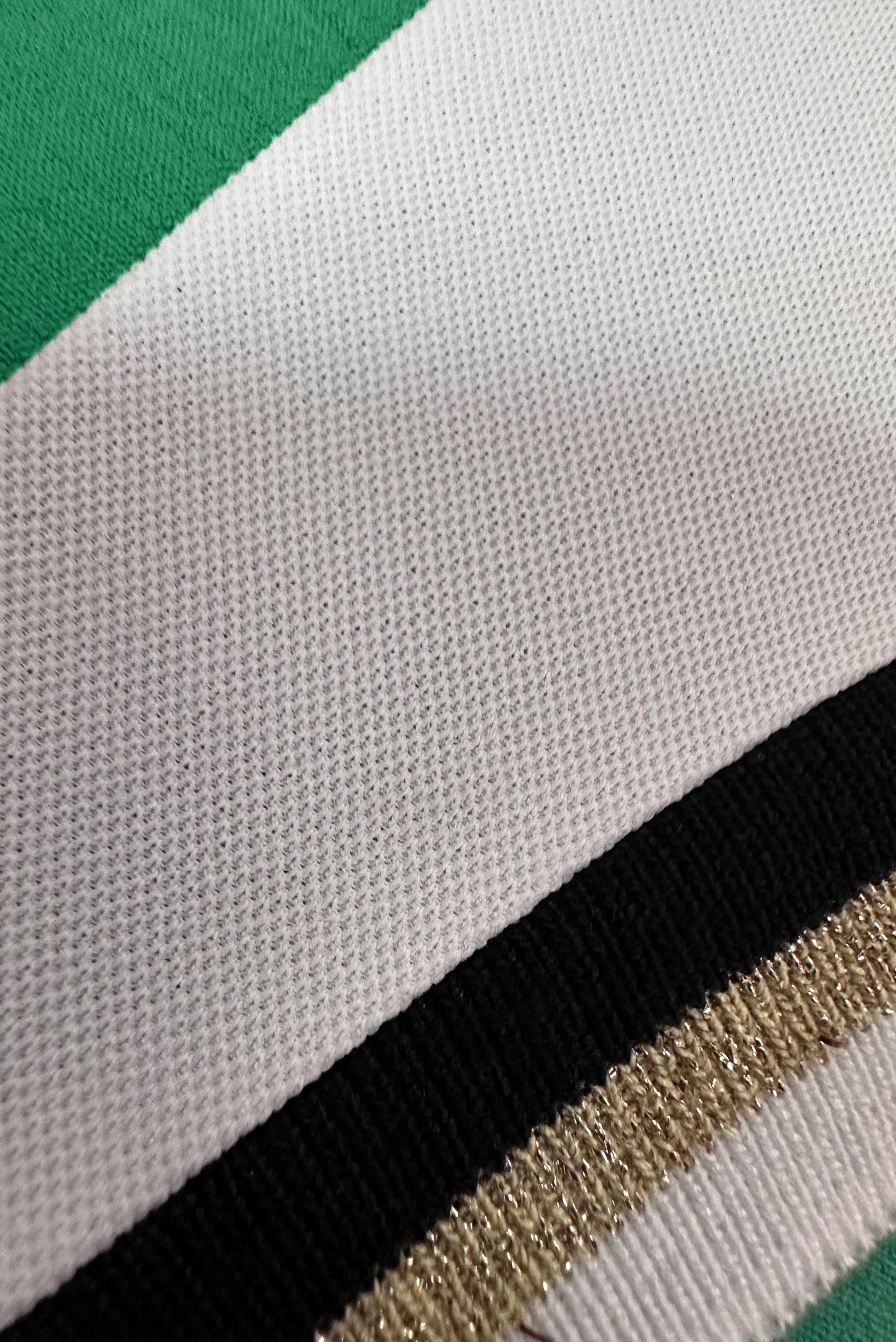 Tesettür giyim YEŞİL MANŞETLERİ LASTİKLİ İKİ RENKLİ TUNİK 43914