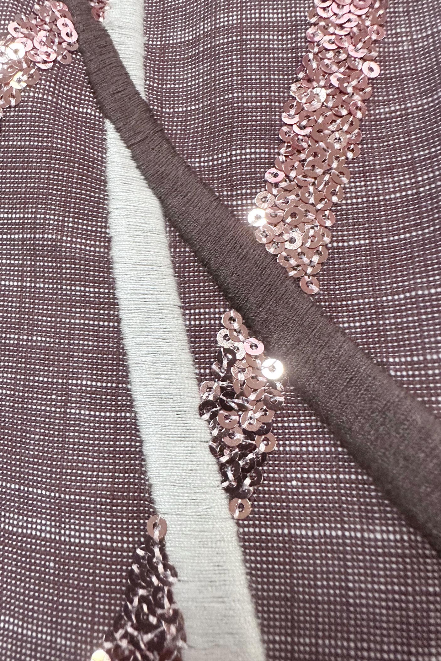 Tesettür giyim KAHVE PUL PAYET DETAYLI GÖMLEK YAKA TUNİK 43925