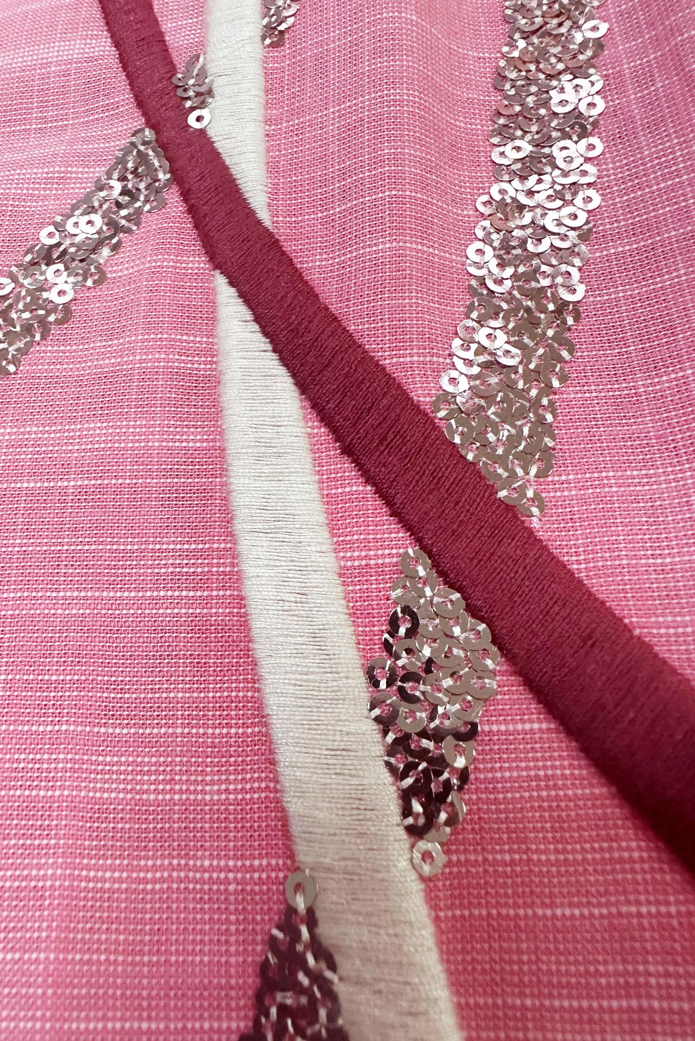 Tesettür giyim PEMBE PUL PAYET DETAYLI GÖMLEK YAKA TUNİK 43925