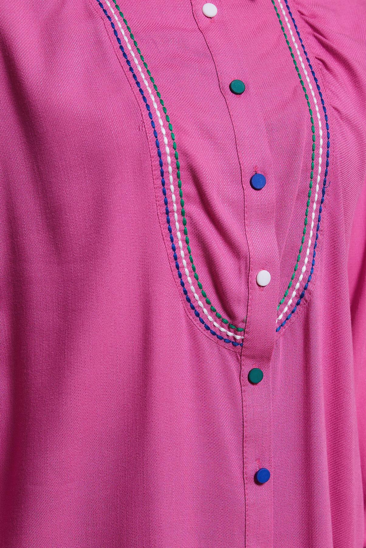 Tesettür giyim FUŞYA DİKİŞ DETAYLI TUNİK 43927