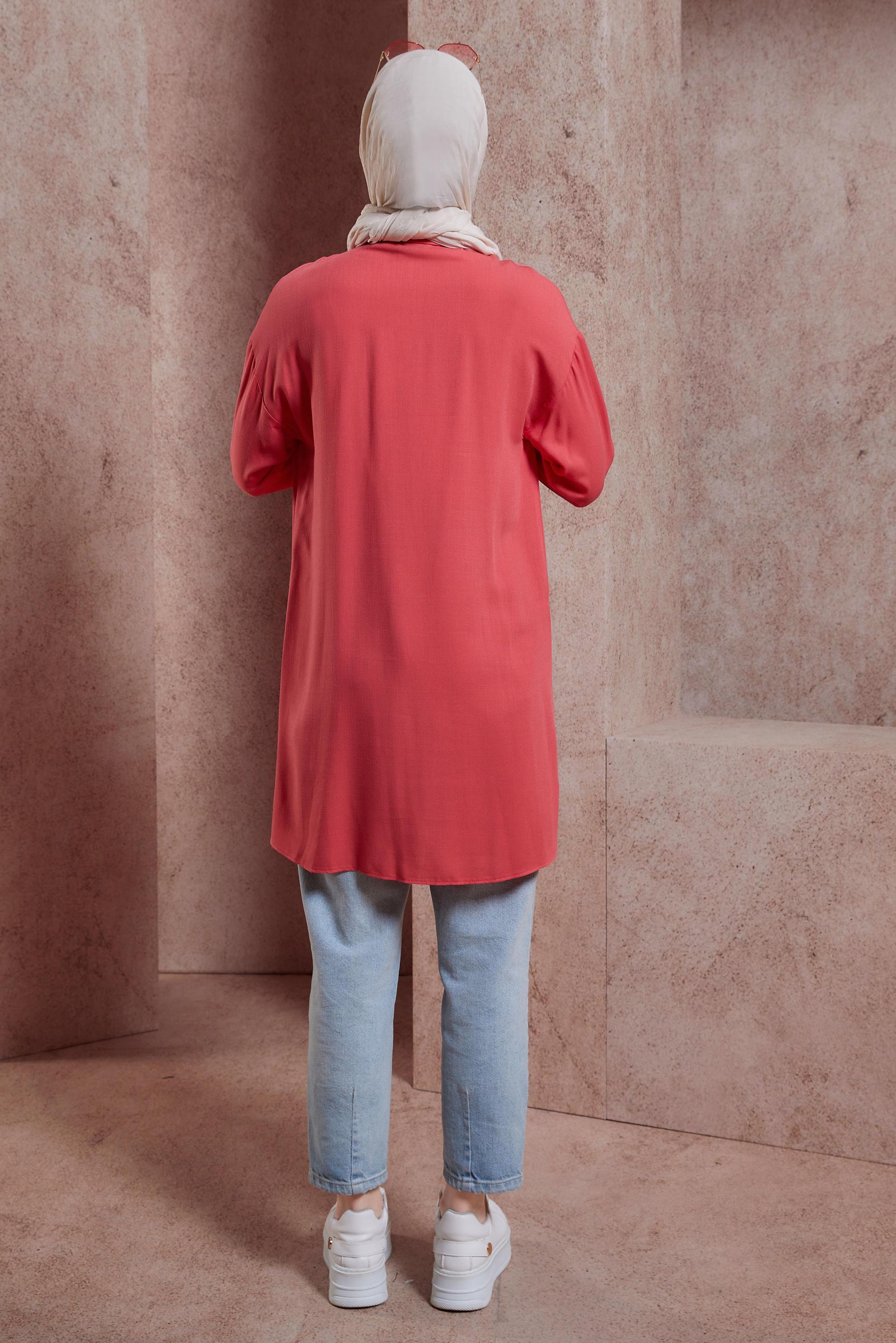 Tesettür giyim MERCAN DİKİŞ DETAYLI TUNİK 43927