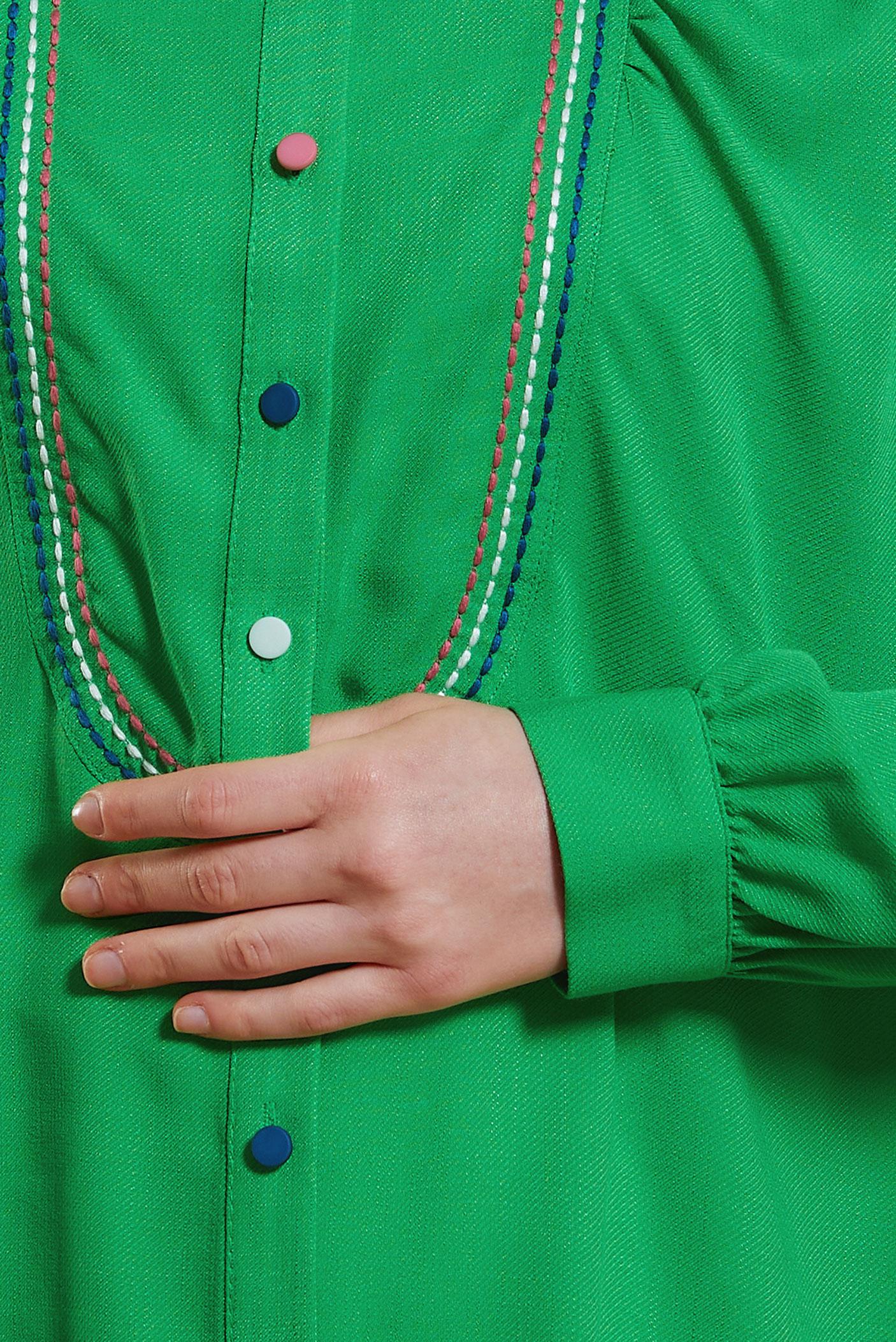 Tesettür giyim YEŞİL DİKİŞ DETAYLI TUNİK 43927