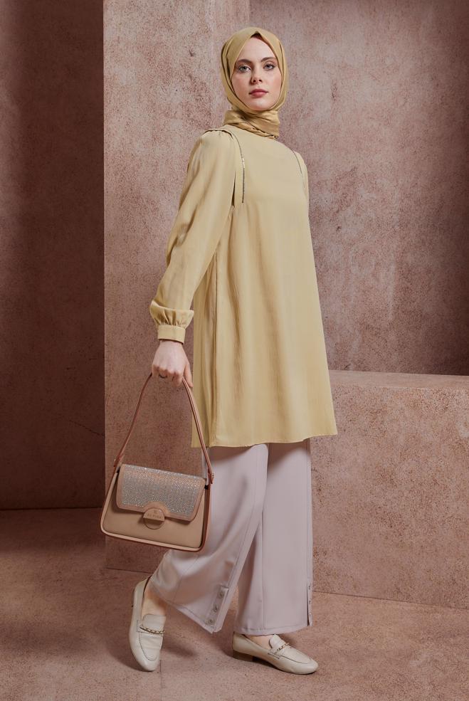 Tesettür giyim  TAŞ DETAYLI TUNİK 43933 - ALVİNA