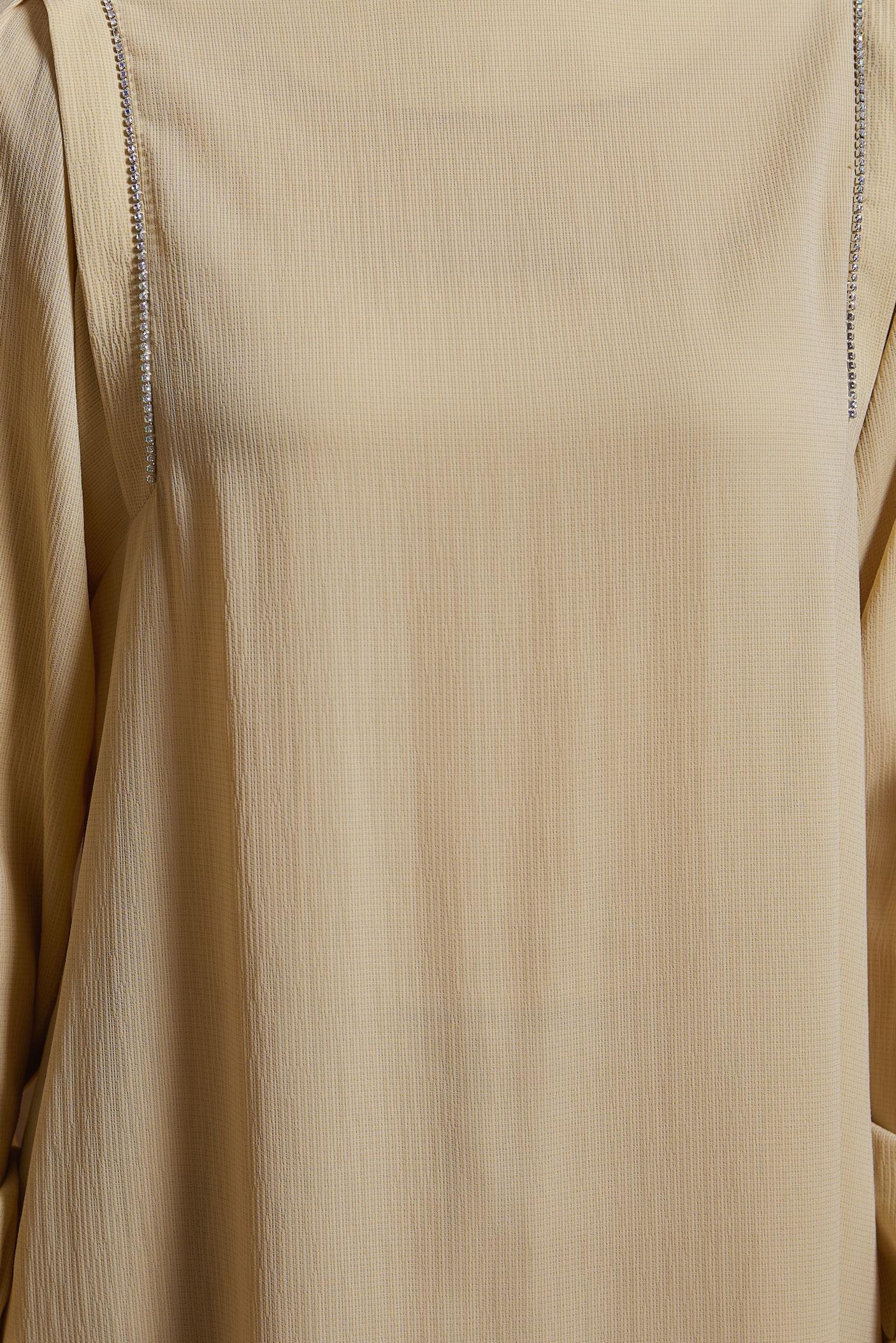 Tesettür giyim BEJ TAŞ DETAYLI TUNİK 43933