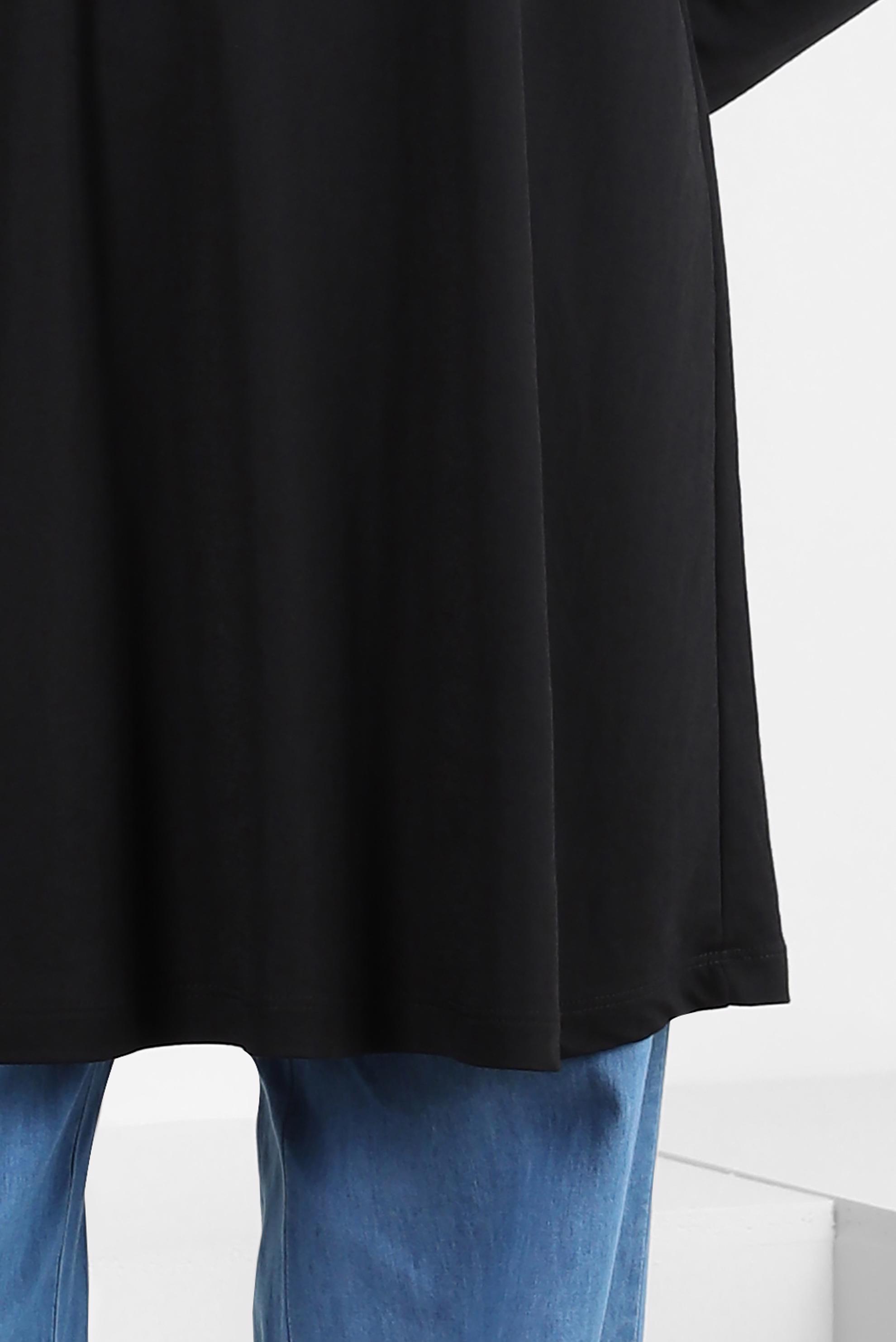 Tesettür giyim SİYAH BİSİKLET YAKA DÜZ TUNİK 43941