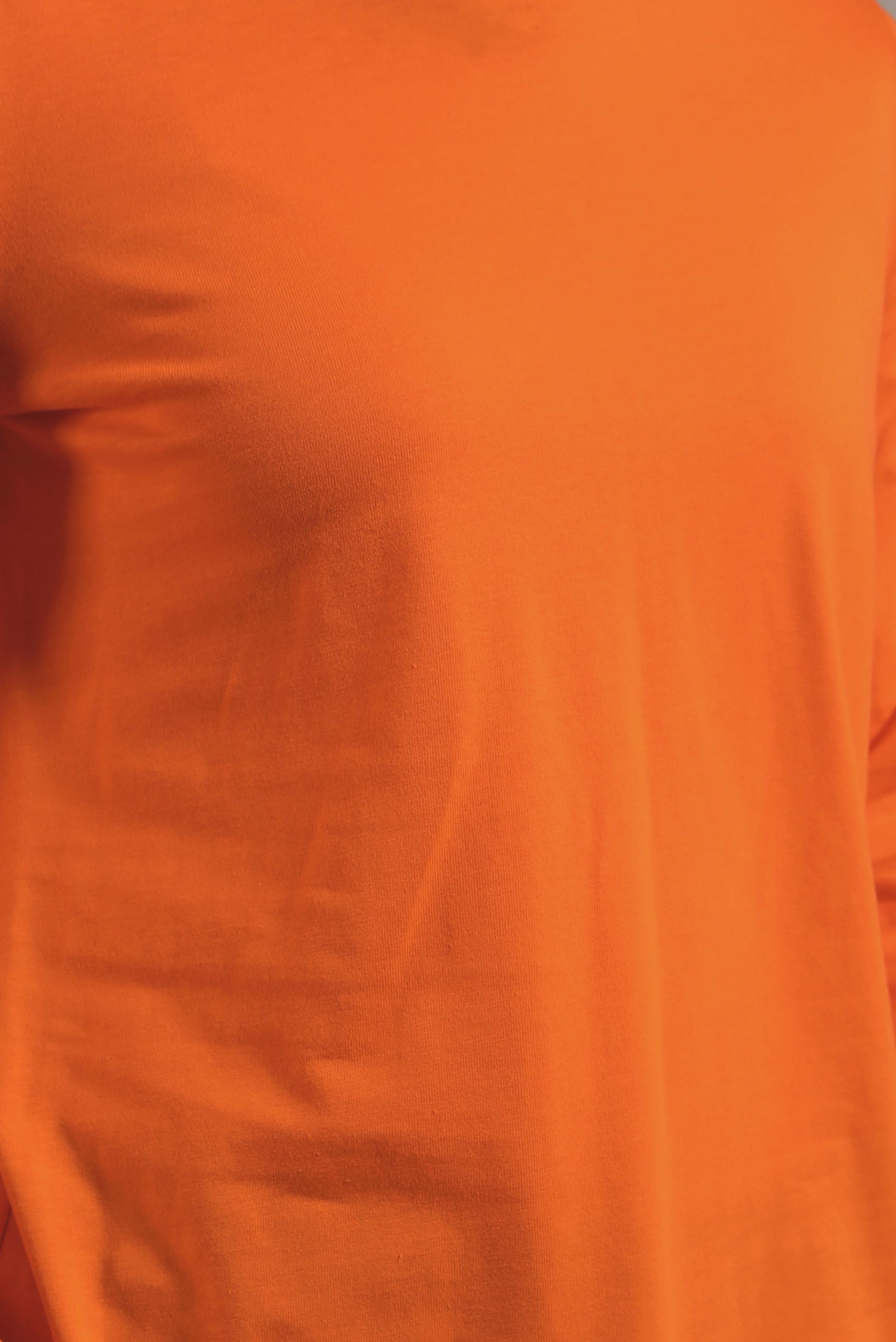 Tesettür giyim TURUNCU BİSİKLET YAKA DÜZ TUNİK 43942