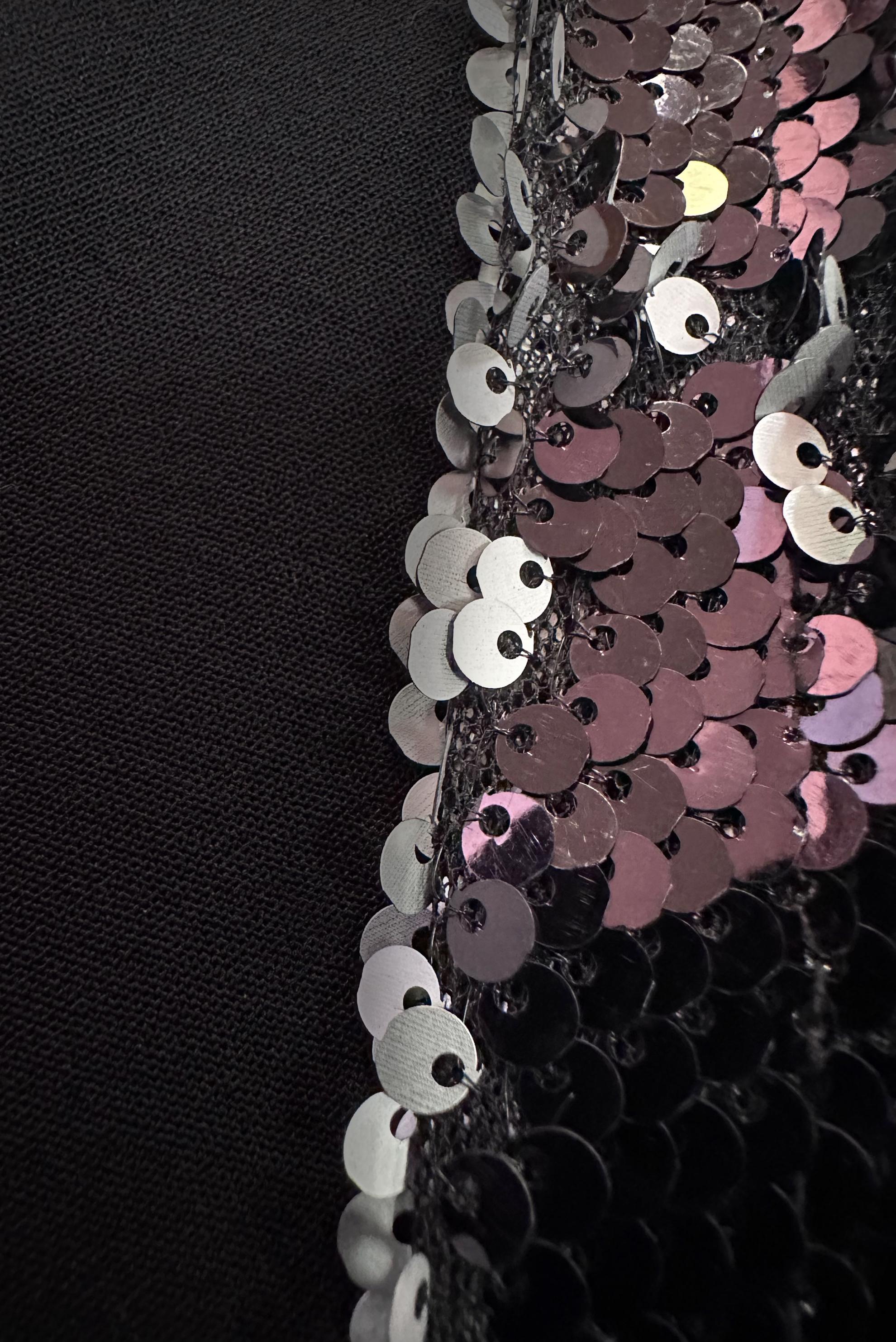 Tesettür giyim SİYAH PUL PAYETLİ İKİLİ CEKETLİ TUNİK 43945