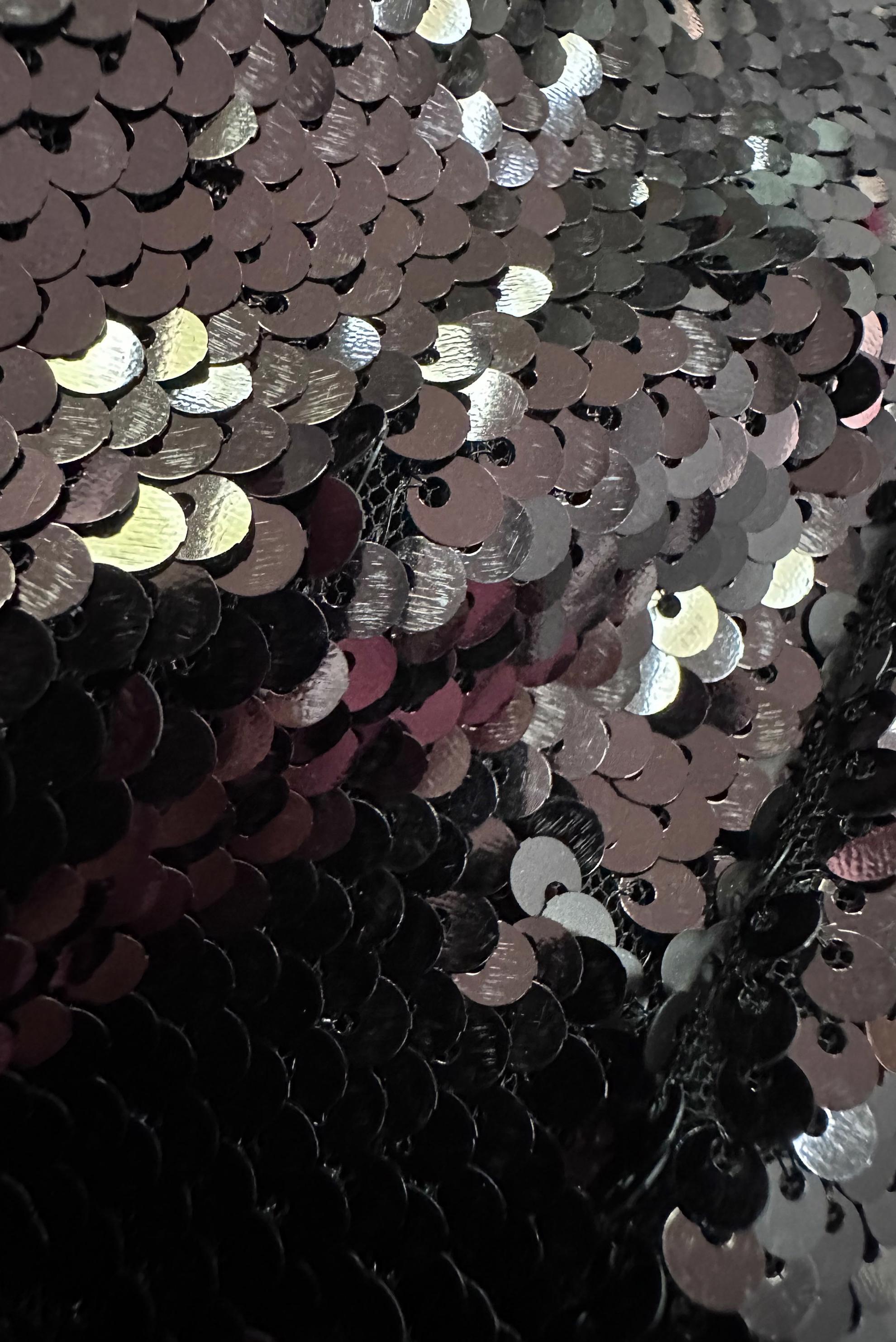 Tesettür giyim SİYAH PUL PAYETLİ İKİLİ CEKETLİ TUNİK 43945