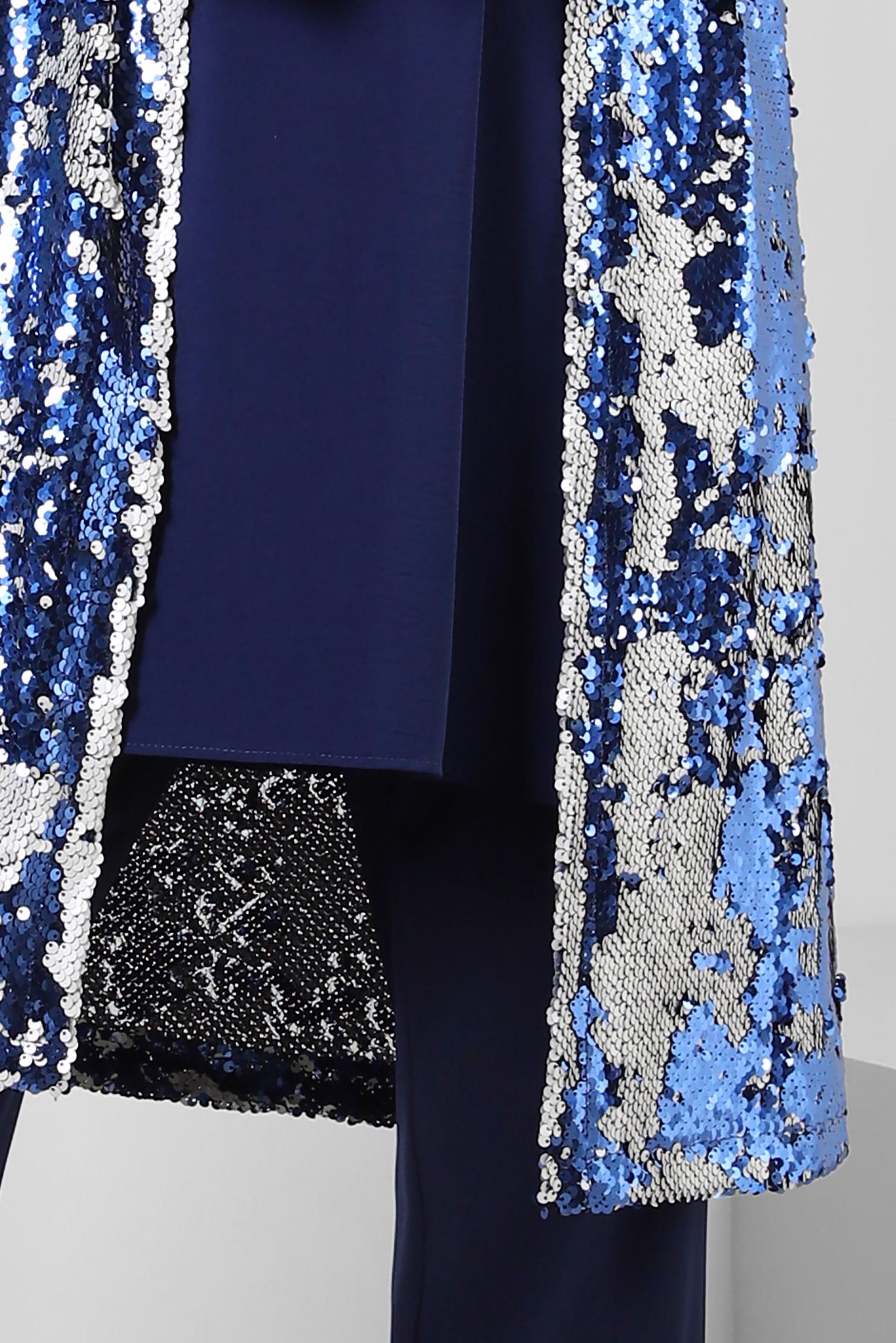 Hijab clothing NAVY BLUE SEQUINED 2-PIECE TUNIC WITH JACKET 43945