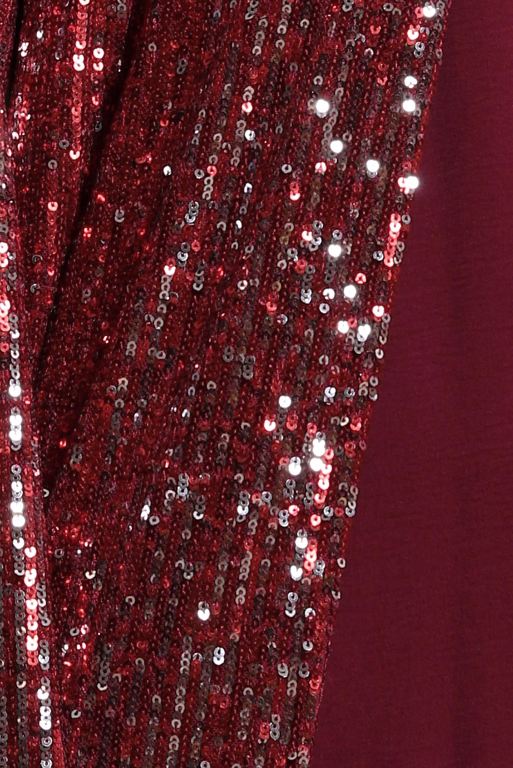 Tesettür giyim KIRMIZI PUL PAYETLİ CEKETLİ TUNİK 43946