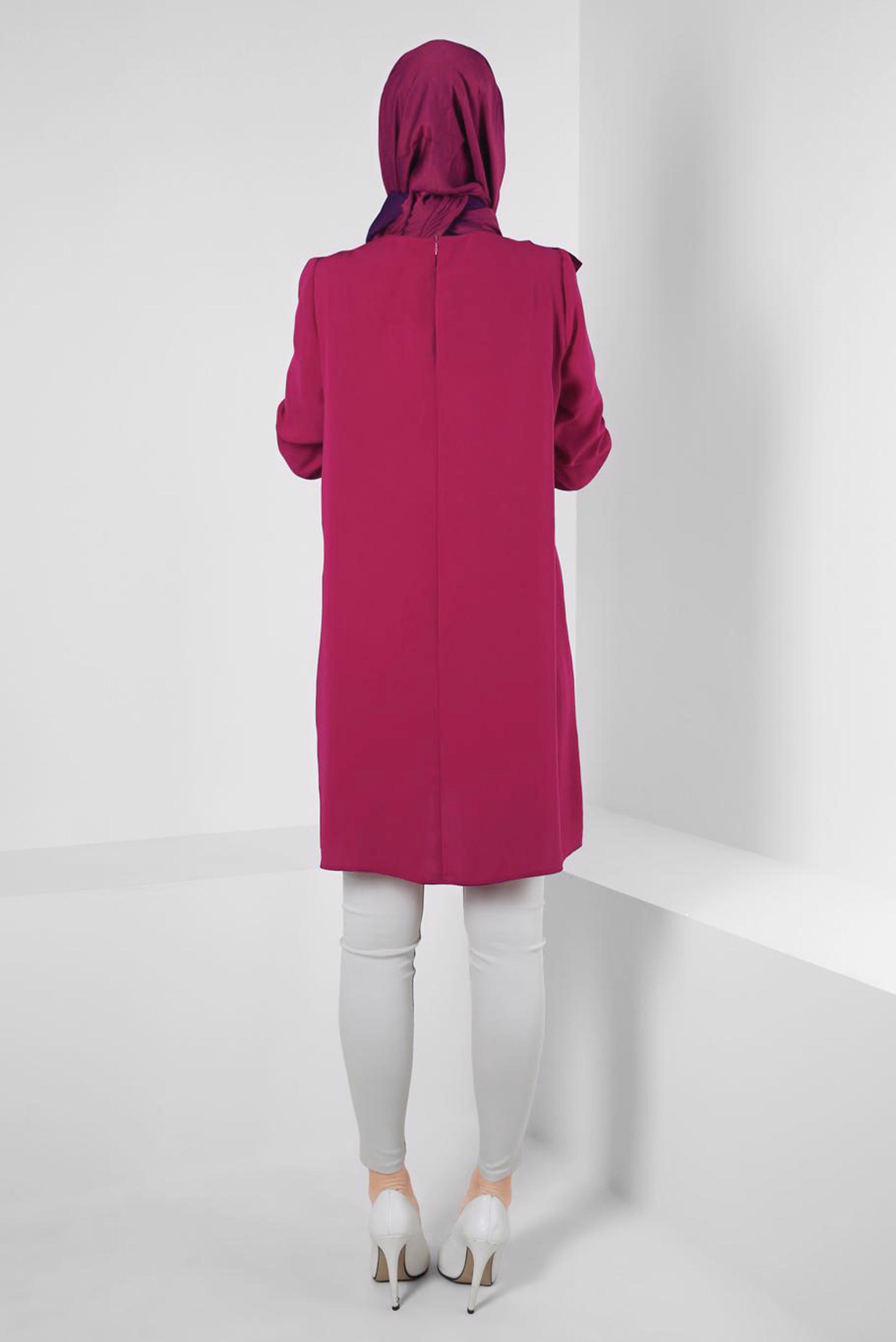 Vêtements hijab FUCHSIA TUNIQUE À VOLANTS 43772