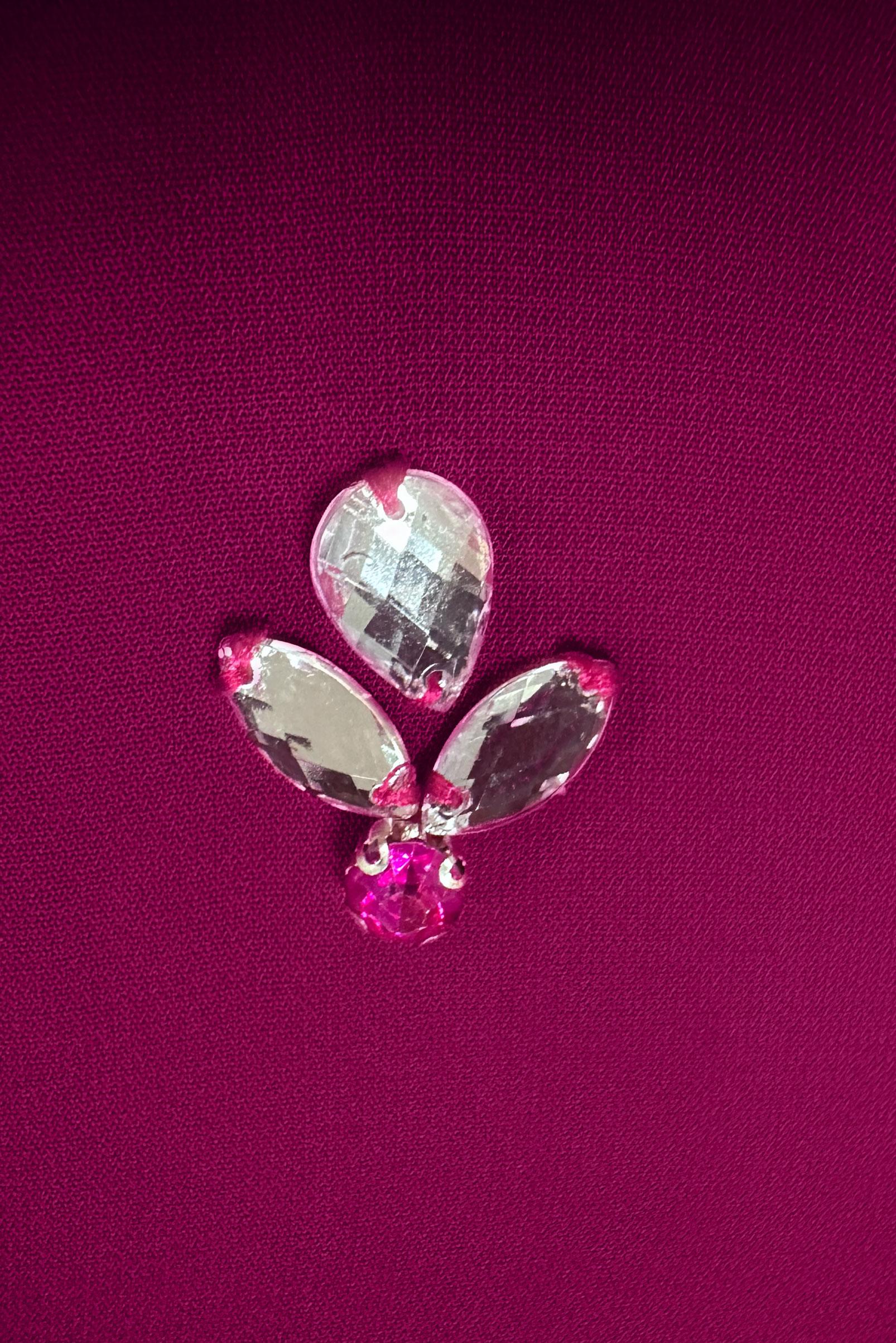 Tesettür giyim FUŞYA FIRFIR DETAYLI TAŞLI TUNİK 43772