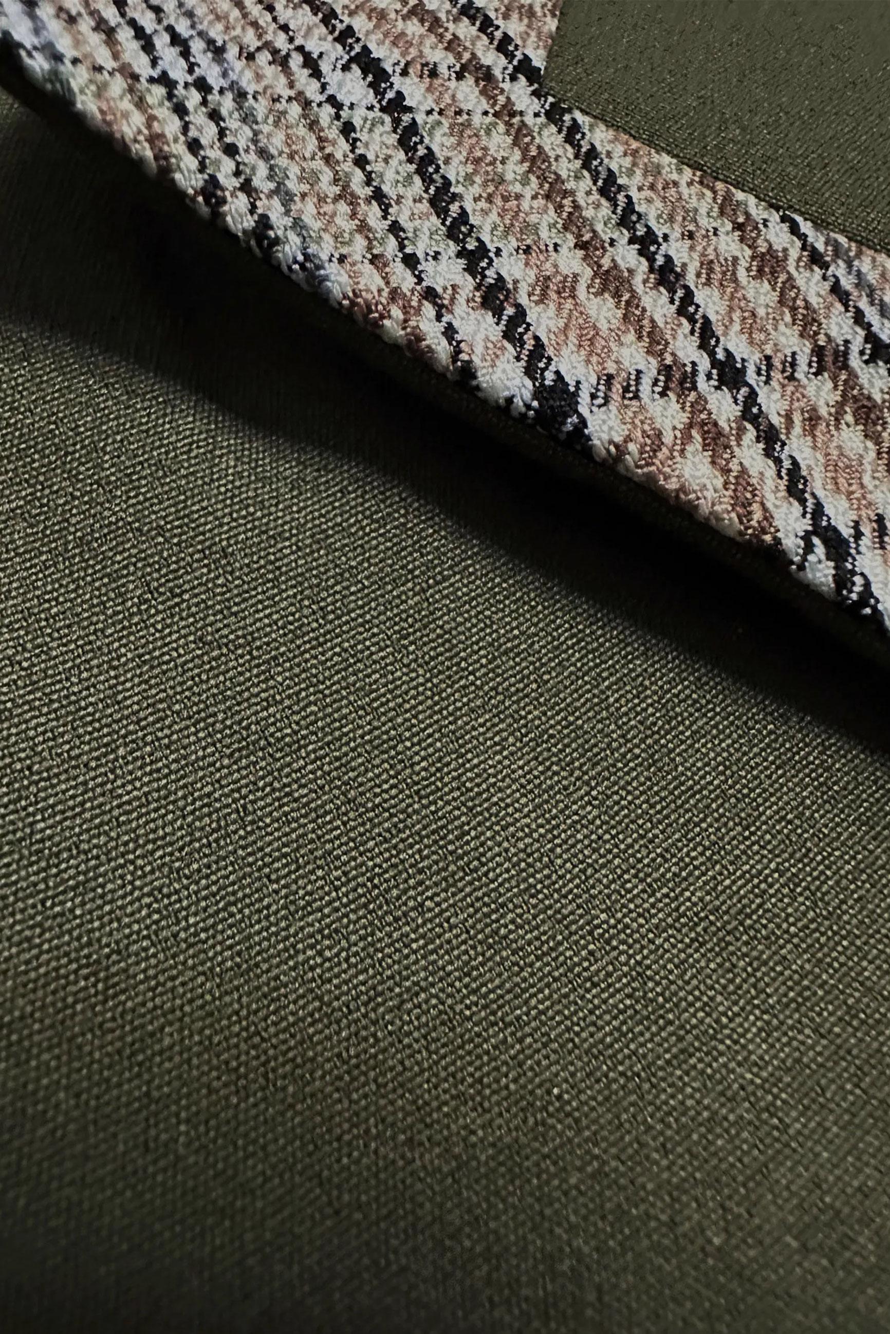 Tesettür giyim HAKİ EKOSE DETAYLI KEMERLİ TRENÇKOT 10715