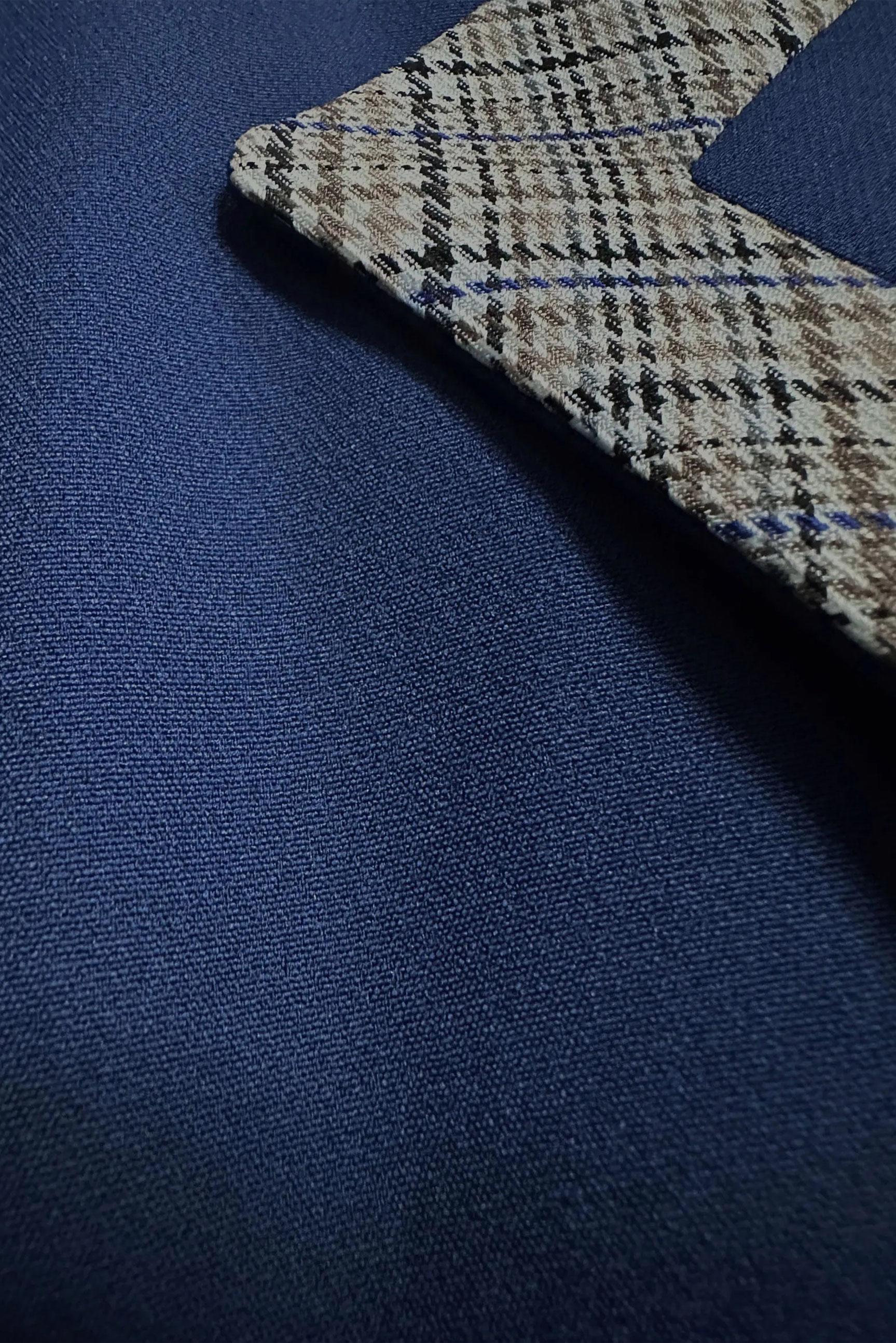 Tesettür giyim LACİVERT EKOSE DETAYLI KEMERLİ TRENÇKOT 10715